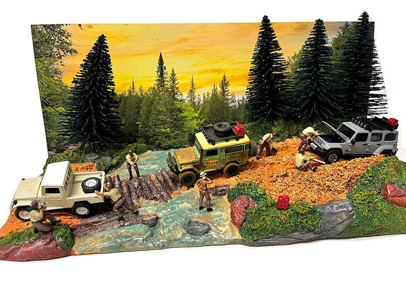 "Overland Off-Road" Diorama with Forest Background for 1/64 Scale - Premium Dioramas from American Diorama - Just $62.99! Shop now at Rapidvehicles