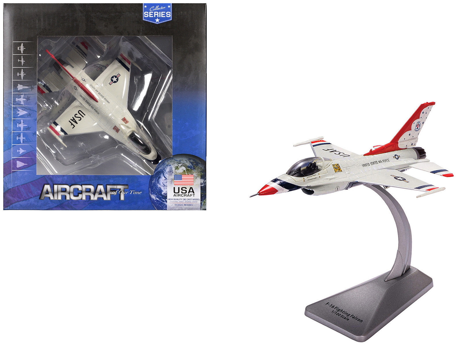 Lockheed F-16 Fighting Falcon Fighter Aircraft "Thunderbirds" United States Air Force "Collector Series" 1/100 Diecast Model by Air Force 1 - Premium Military Models from Air Force 1 - Just $48.99! Shop now at Rapidvehicles