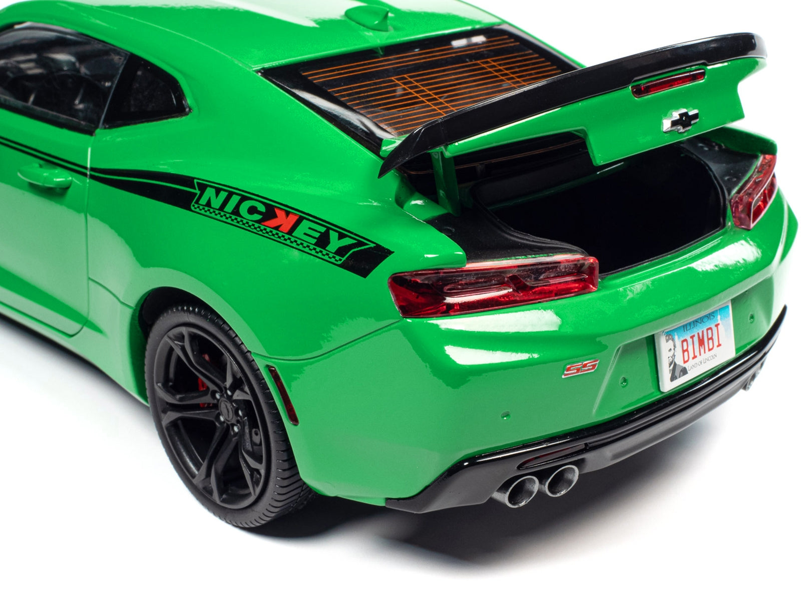 2017 Chevrolet Nickey Camaro SS 1LE Krypton Green with Matt Black Hood and Black Stripes 1/18 Diecast Model Car by Auto World - Premium Chevrolet Models from Autoworld - Just $113.84! Shop now at Rapidvehicles