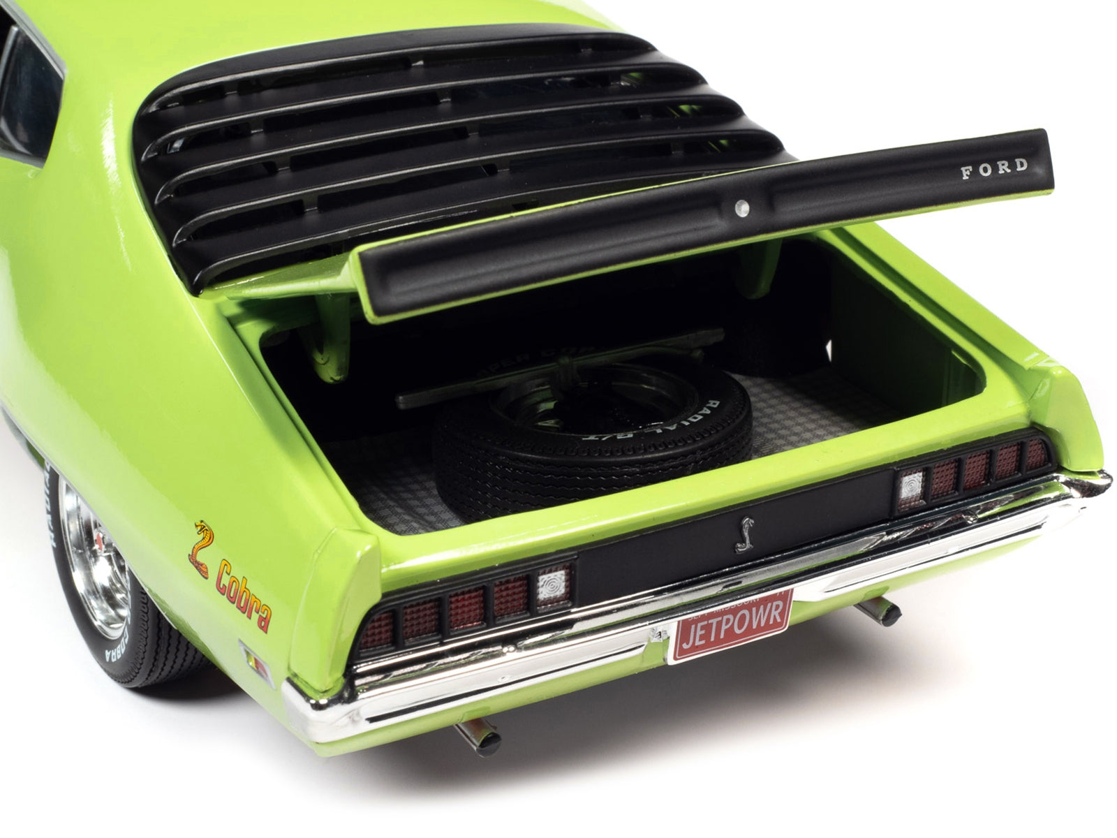 1971 Ford Torino Cobra Grabber Lime Green with Matt Black Hood - Premium Ford Models from Autoworld - Just $131.39! Shop now at Rapidvehicles