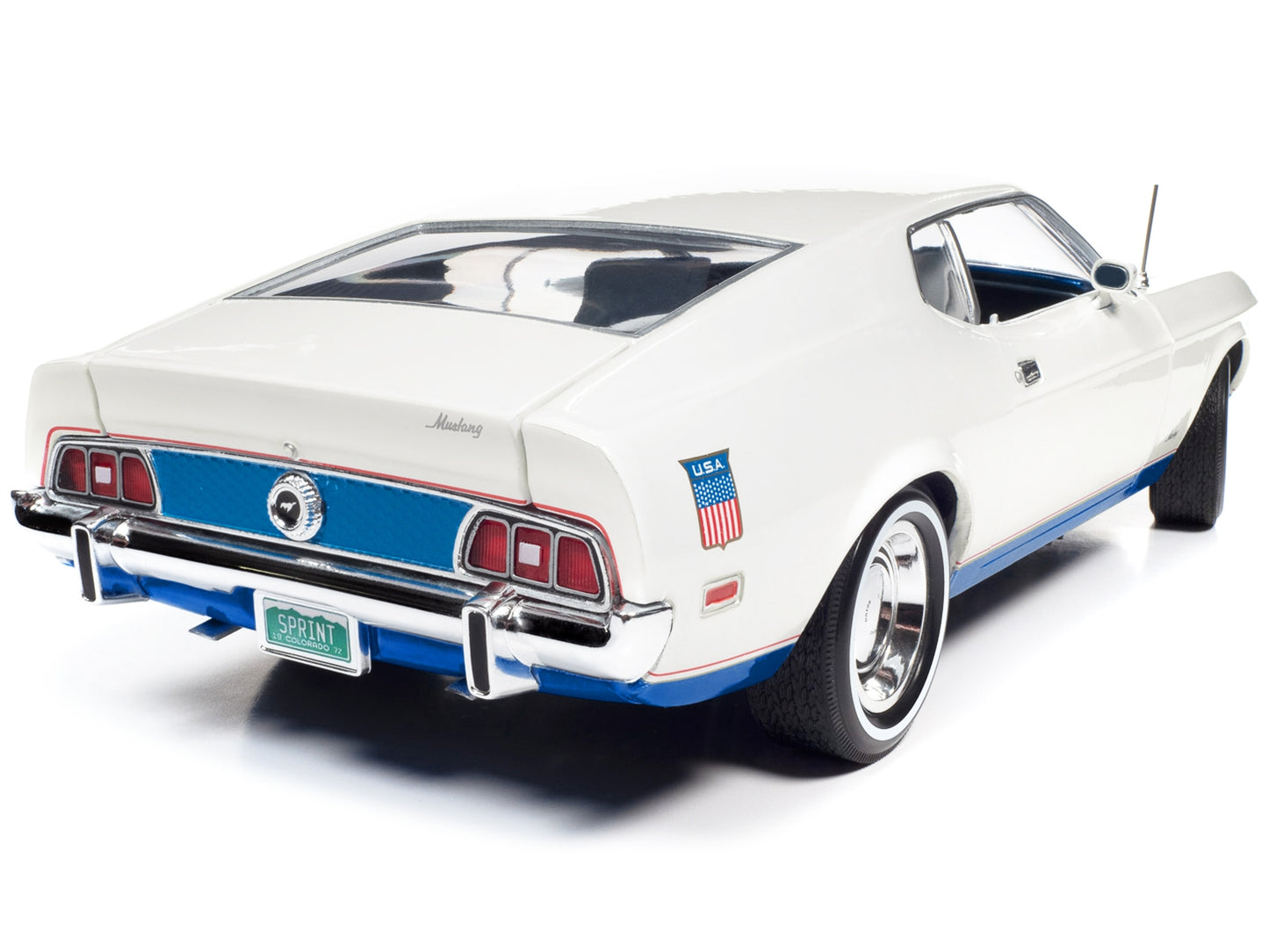 1972 Ford Mustang Sprint White with Blue Stripes "Class of 1972" - Premium Mustang Models from Autoworld - Just $131.39! Shop now at Rapidvehicles