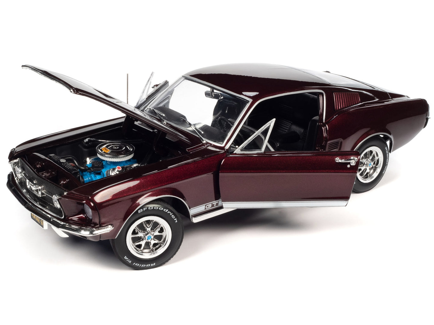 1967 Ford Mustang GT 2+2 Burgundy Metallic with White Side - Premium Mustang Models from Autoworld - Just $120.89! Shop now at Rapidvehicles