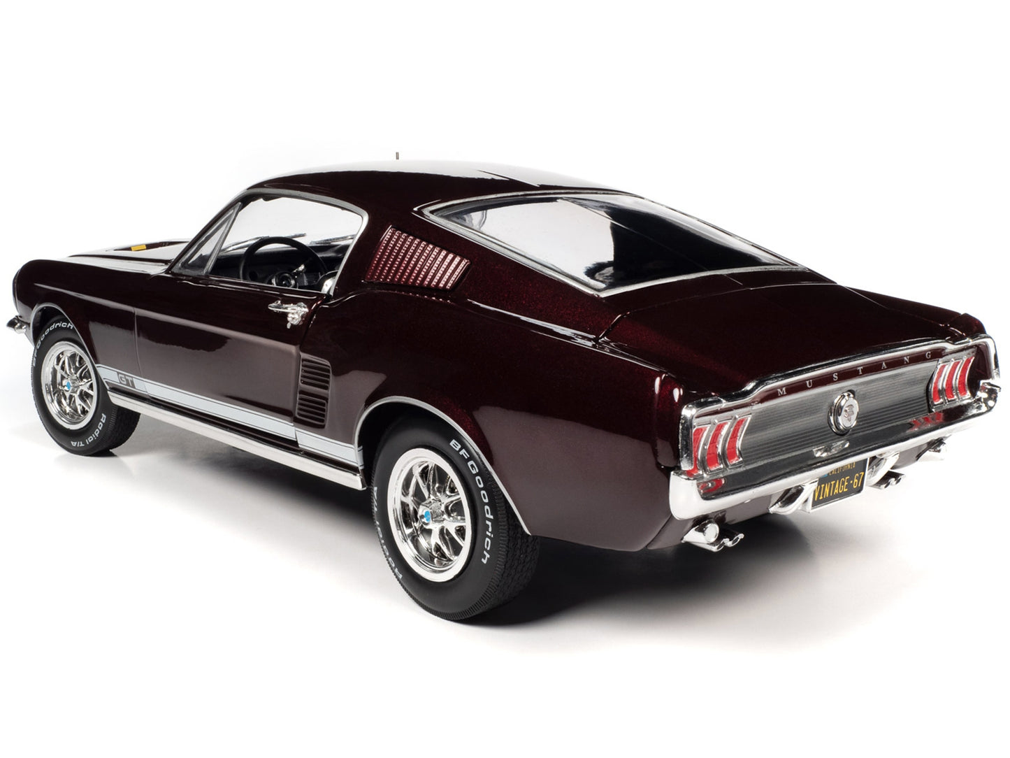 1967 Ford Mustang GT 2+2 Burgundy Metallic with White Side - Premium Mustang Models from Autoworld - Just $120.89! Shop now at Rapidvehicles