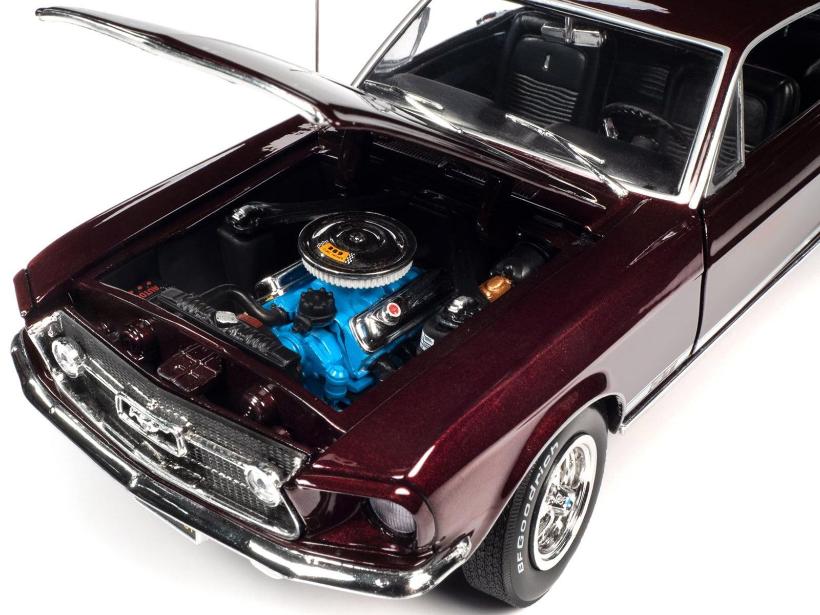 1967 Ford Mustang GT 2+2 Burgundy Metallic with White Side - Premium Mustang Models from Autoworld - Just $120.89! Shop now at Rapidvehicles