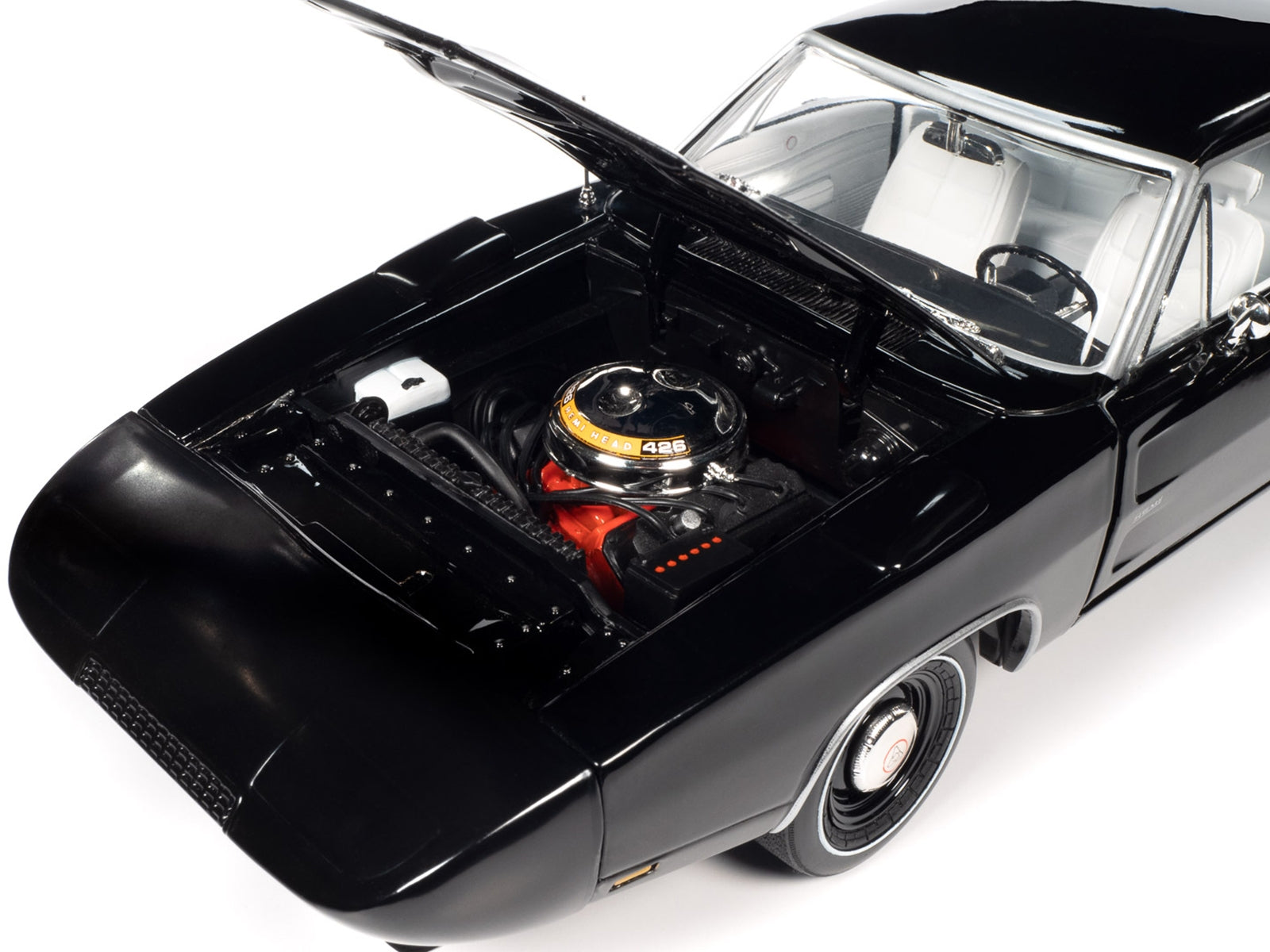 1969 Dodge Charger Daytona X9 Black with White Interior and Tail Stripe "American Muscle" Series 1/18 Diecast Model Car by Auto World - Premium Dodge Models from Autoworld - Just $120.04! Shop now at Rapidvehicles