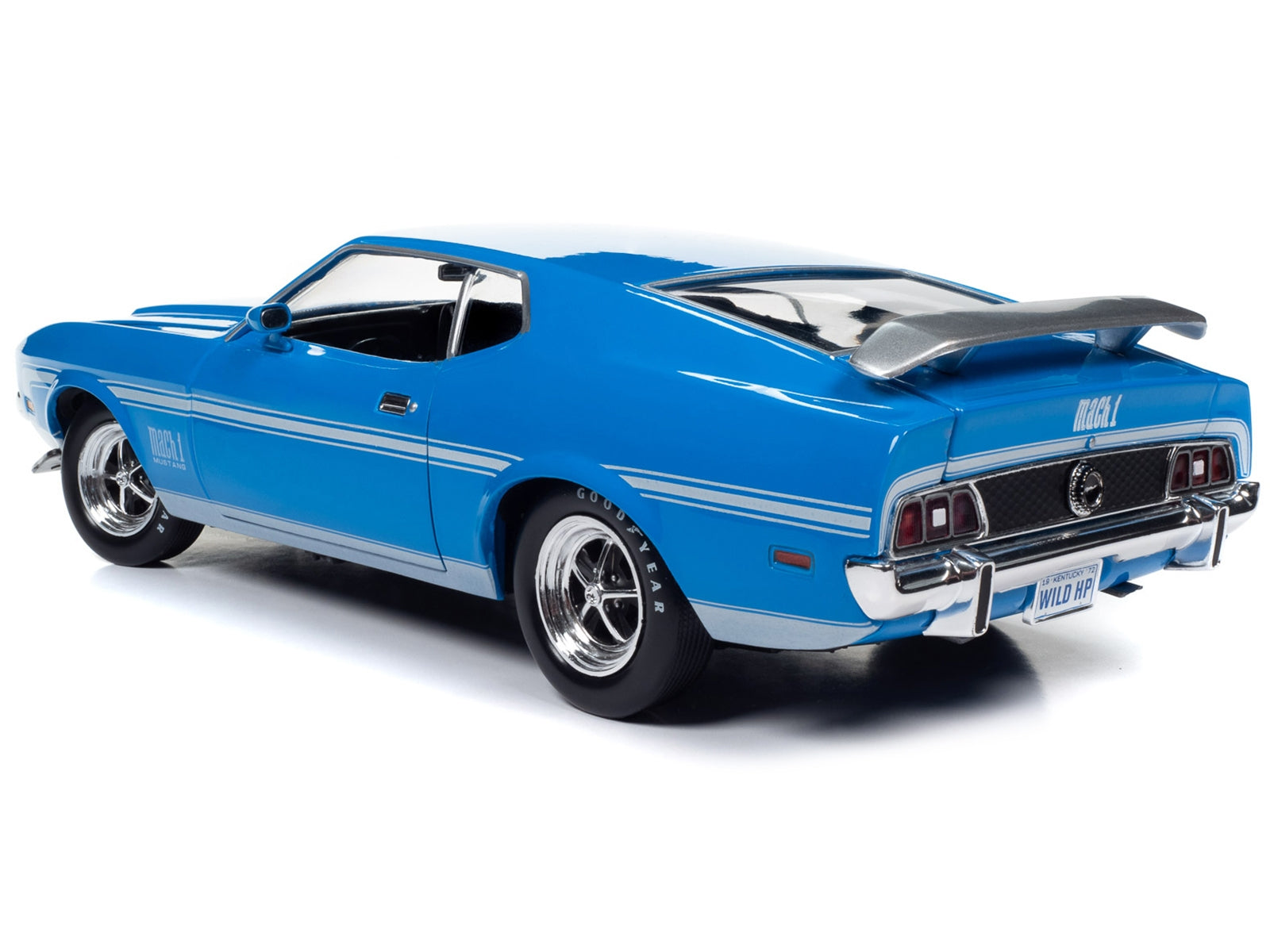 1972 Ford Mustang Mach 1 Grabber Blue with Silver Stripes - Premium Mustang Models from Autoworld - Just $120.89! Shop now at Rapidvehicles