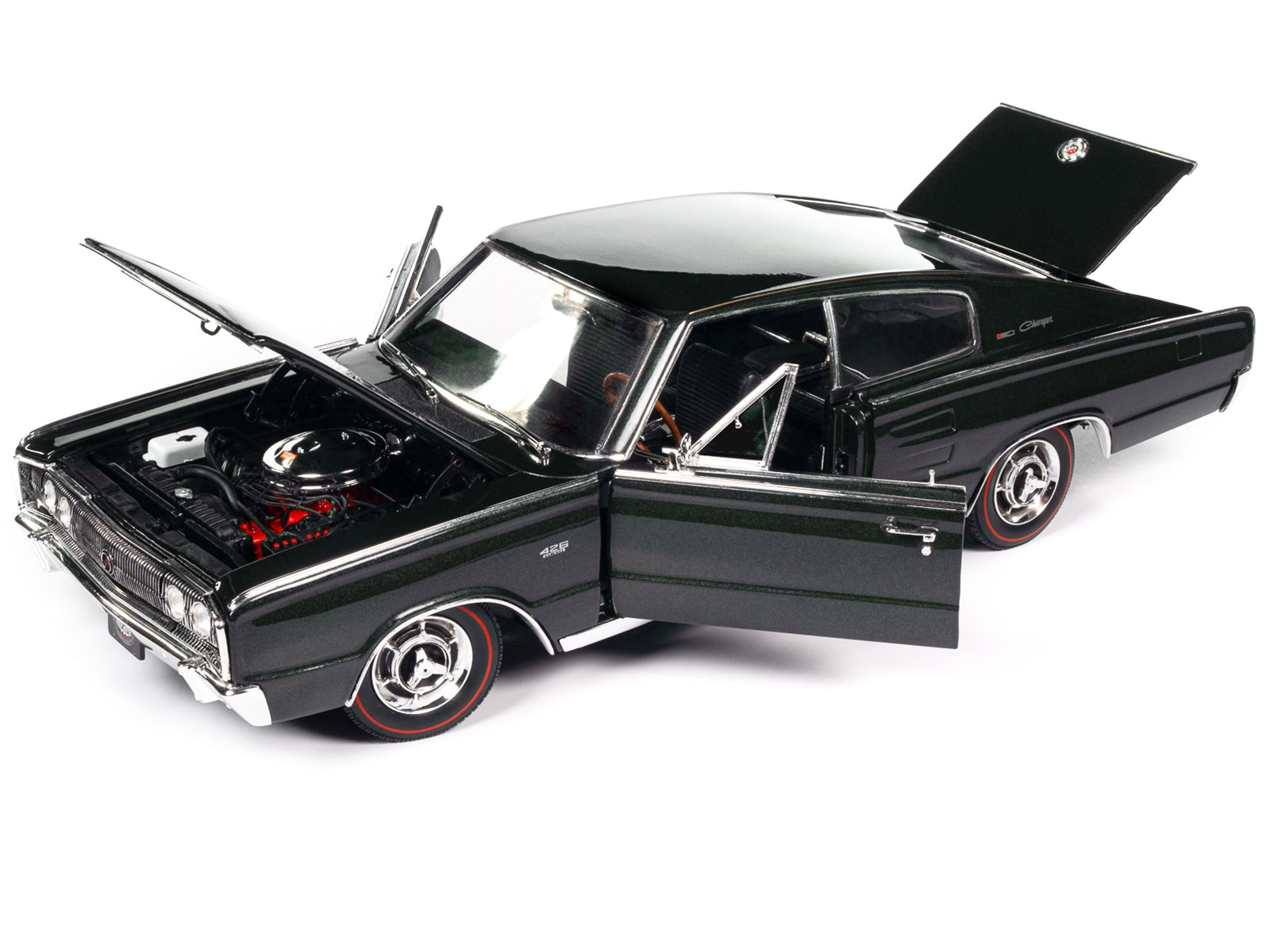 1966 Dodge Charger Dark Green Metallic "Muscle Car & Corvette Nationals" (MCACN) "American Muscle" Series 1/18 Diecast Model Car by Auto World - Premium Dodge Models from Autoworld - Just $124.99! Shop now at Rapidvehicles