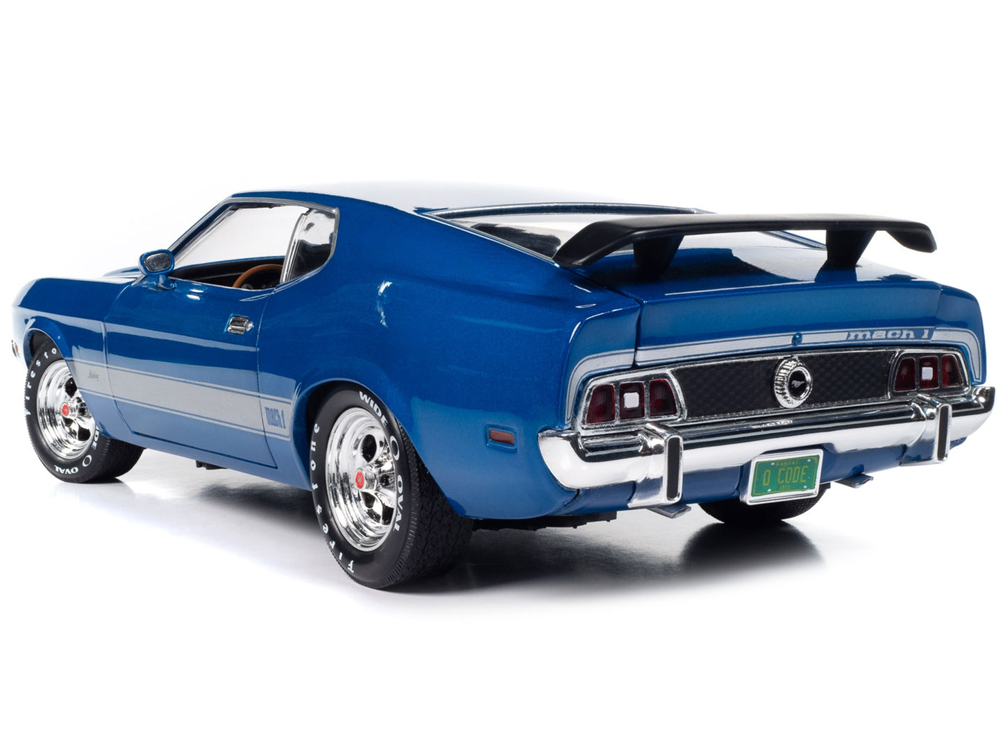 1973 Ford Mustang Mach 1 3K Blue Glow Metallic with Silver - Premium Mustang Models from Autoworld - Just $131.39! Shop now at Rapidvehicles