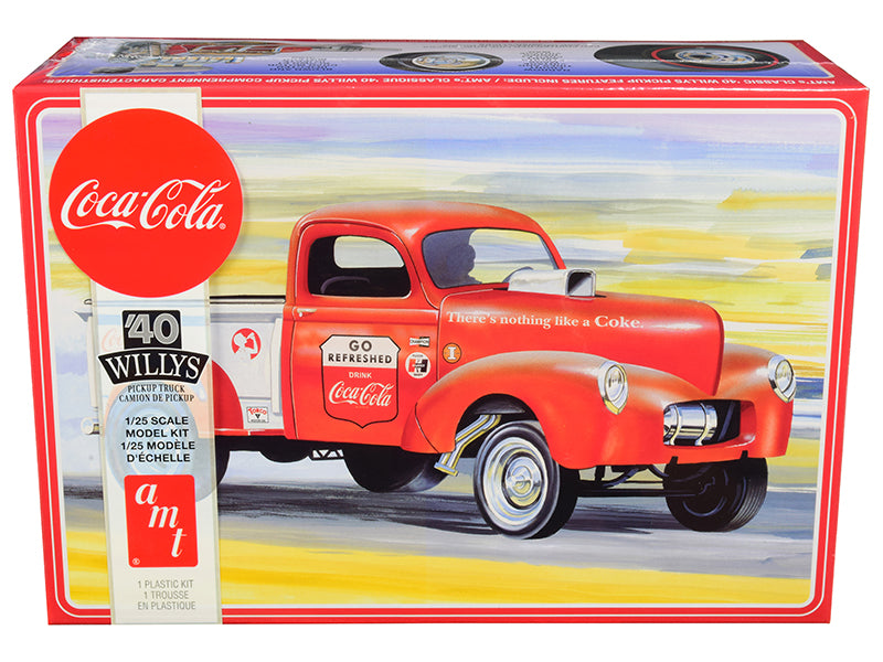 Skill 3 Model Kit 1940 Willys Gasser Pickup Truck "Coca-Cola" 1/25 Scale Model by AMT free shipping USA
