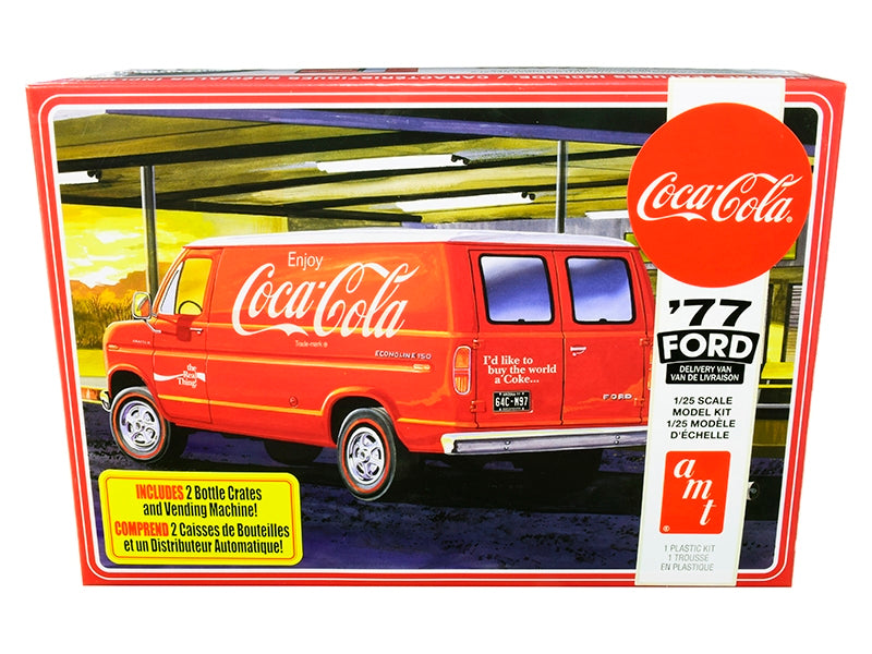 Skill 3 Model Kit 1977 Ford Delivery Van with 2 Bottles Crates and Vending Machine "Coca-Cola" 1/25 Scale Model by AMT - Premium Ford Models from AMT - Just $57.21! Shop now at Rapidvehicles