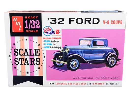 Skill 2 Model Kit 1932 Ford V-8 Coupe "Scale Stars" 1/32 Scale - Premium Model Kits(To Built) from AMT - Just $58.49! Shop now at Rapidvehicles