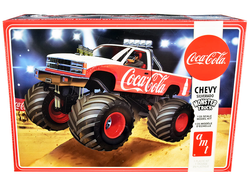 Skill 2 Model Kit Chevrolet Silverado Monster Truck "Coca-Cola" 1/25 Scale Model by AMT free shipping USA