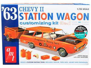 Skill 2 Model Kit 1963 Chevrolet II Station Wagon with Trailer 3-in-1 Kit 1/25 Scale Model by AMT - Premium Model Kits(To Built) from AMT - Just $61.99! Shop now at Rapidvehicles