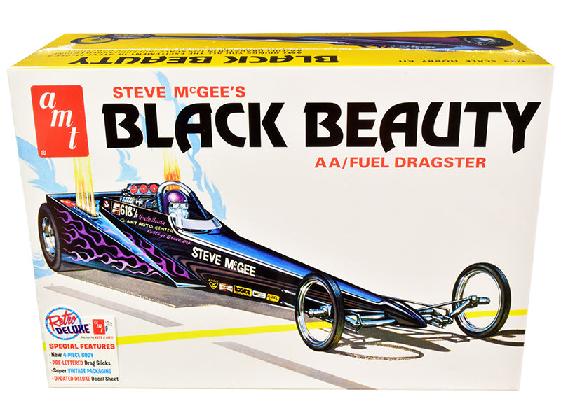 Skill 2 Model Kit Steve McGee's Black Beauty Wedge AA/Fuel Dragster 1/25 Scale Model by AMT free shipping USA