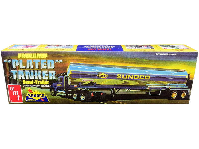 Skill 3 Model Kit Fruehauf Plated Tanker Semi-Trailer "Sunoco" - Premium Model Kits(To Built) from AMT - Just $82.79! Shop now at Rapidvehicles