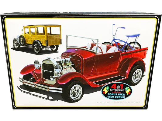 Skill 2 Model Kit 1929 Ford Woody Pickup 4-in-1 Kit with Bike - Premium Model Kits(To Built) from AMT - Just $61.19! Shop now at Rapidvehicles