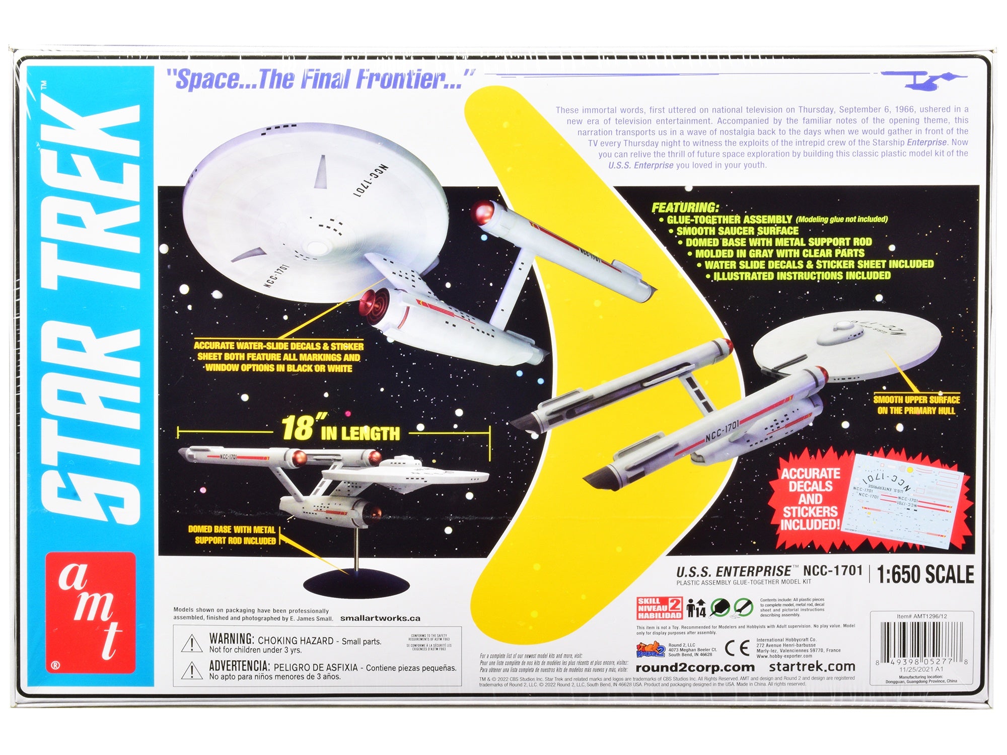 Skill 2 Model Kit U.S.S. Enterprise NCC-1701 Space Ship "Star Trek" 1/650 Scale Model by AMT - Premium Movie/TV Series Models from AMT - Just $73.06! Shop now at Rapidvehicles