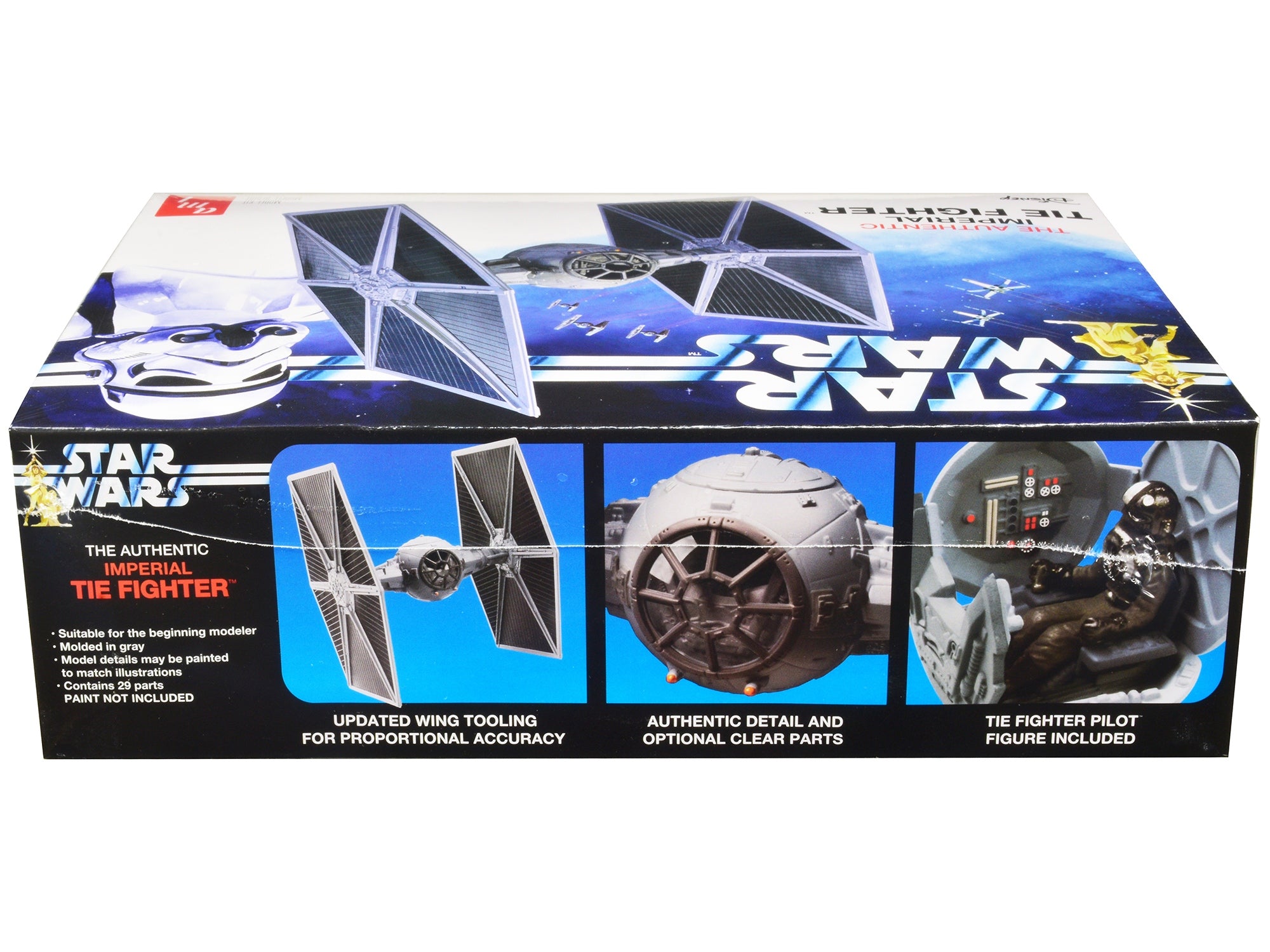 Skill 2 Model Kit Imperial Tie Fighter "Star Wars" (1977) Movie Model by AMT - Premium Movie/TV Series Models from AMT - Just $58.49! Shop now at Rapidvehicles