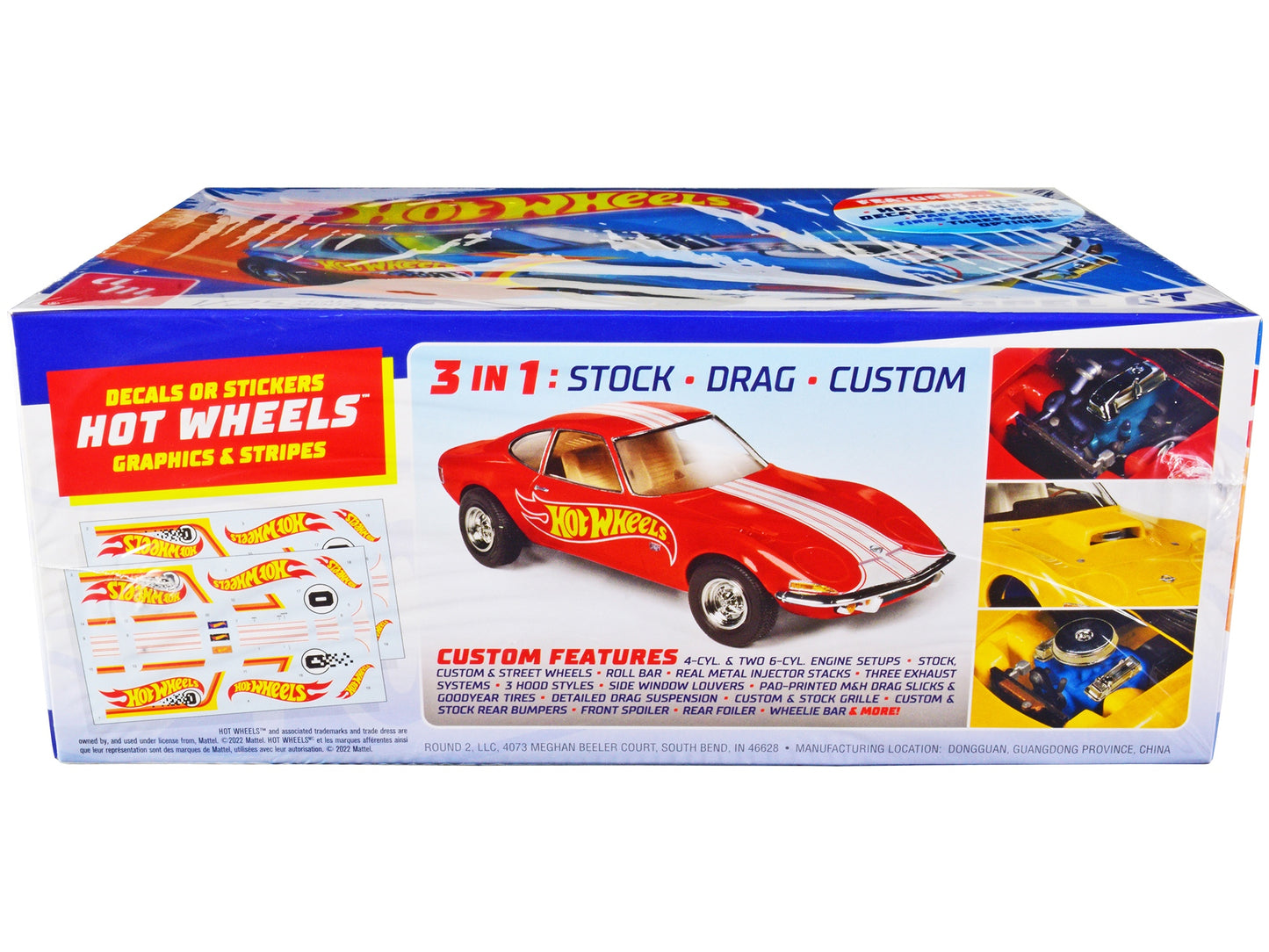 Skill 2 Model Kit Hot Wheels Opel GT 3-in-1 Kit 1/25 Scale Model