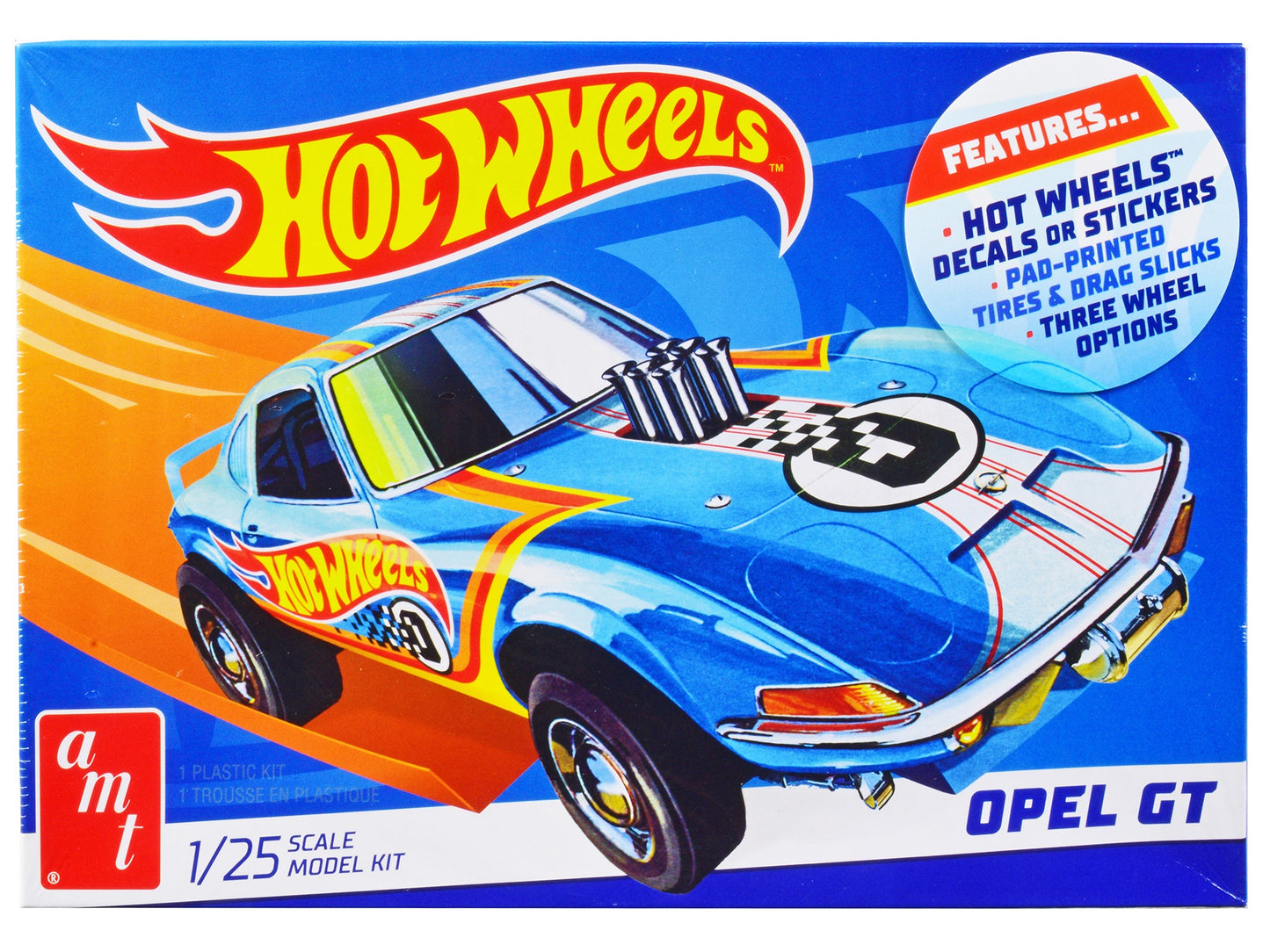 Skill 2 Model Kit Hot Wheels Opel GT 3-in-1 Kit 1/25 Scale Model