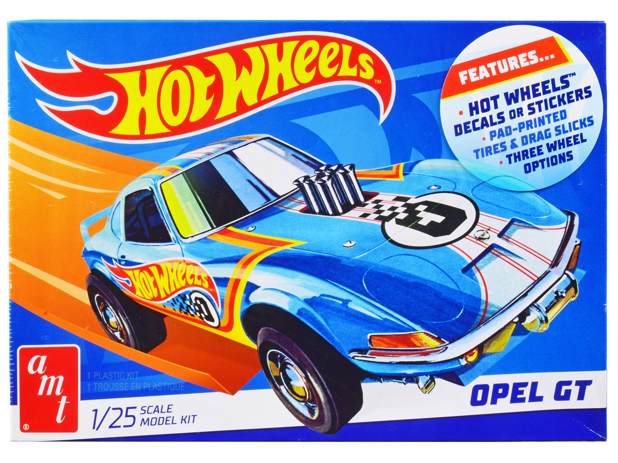 Skill 2 Model Kit Hot Wheels Opel GT 3-in-1 Kit 1/25 Scale Model by AMT