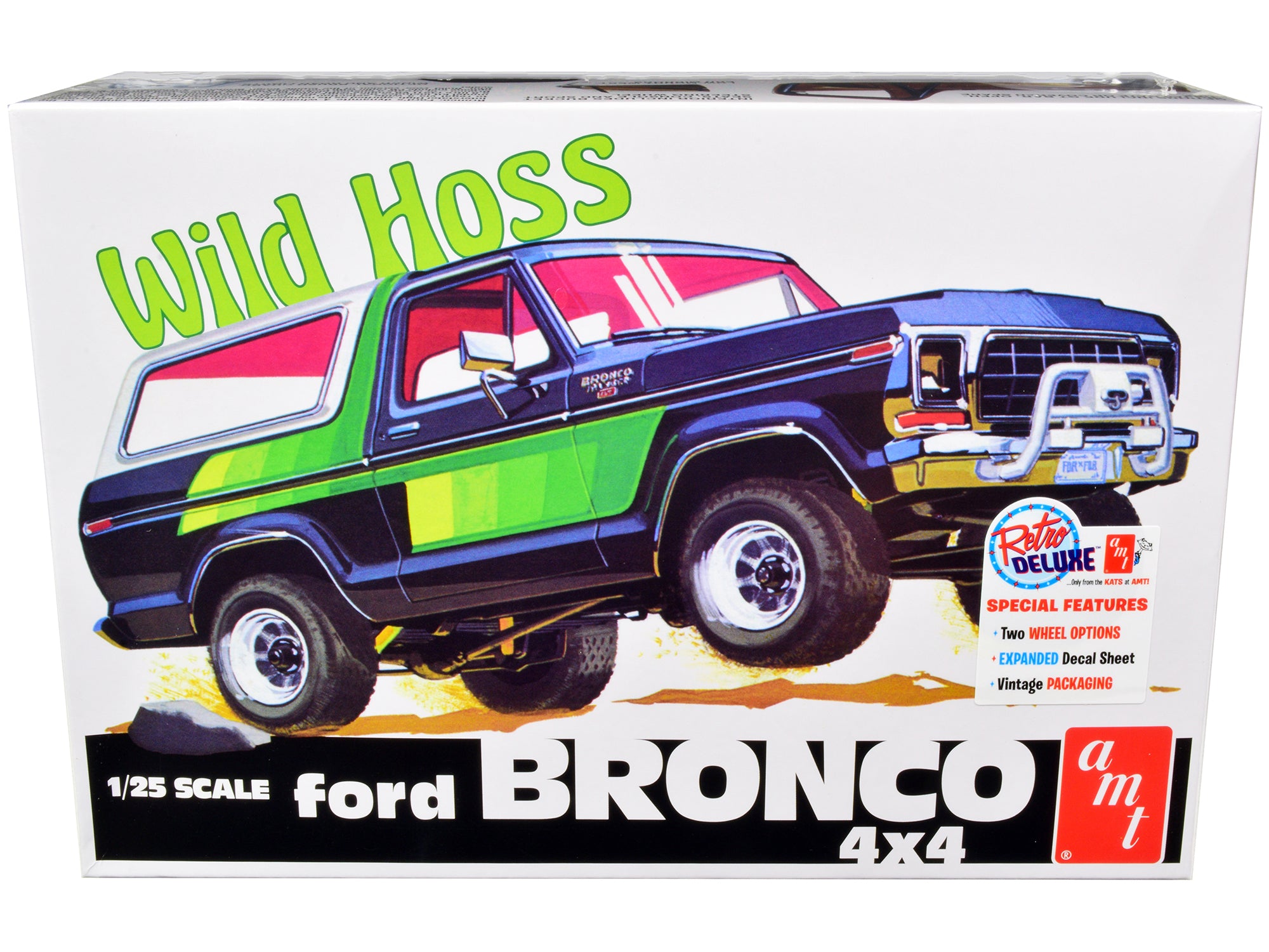 Skill 2 Model Kit Ford Bronco 4X4 "Wild Hoss" 1/25 Scale Model by AMT free shipping USA