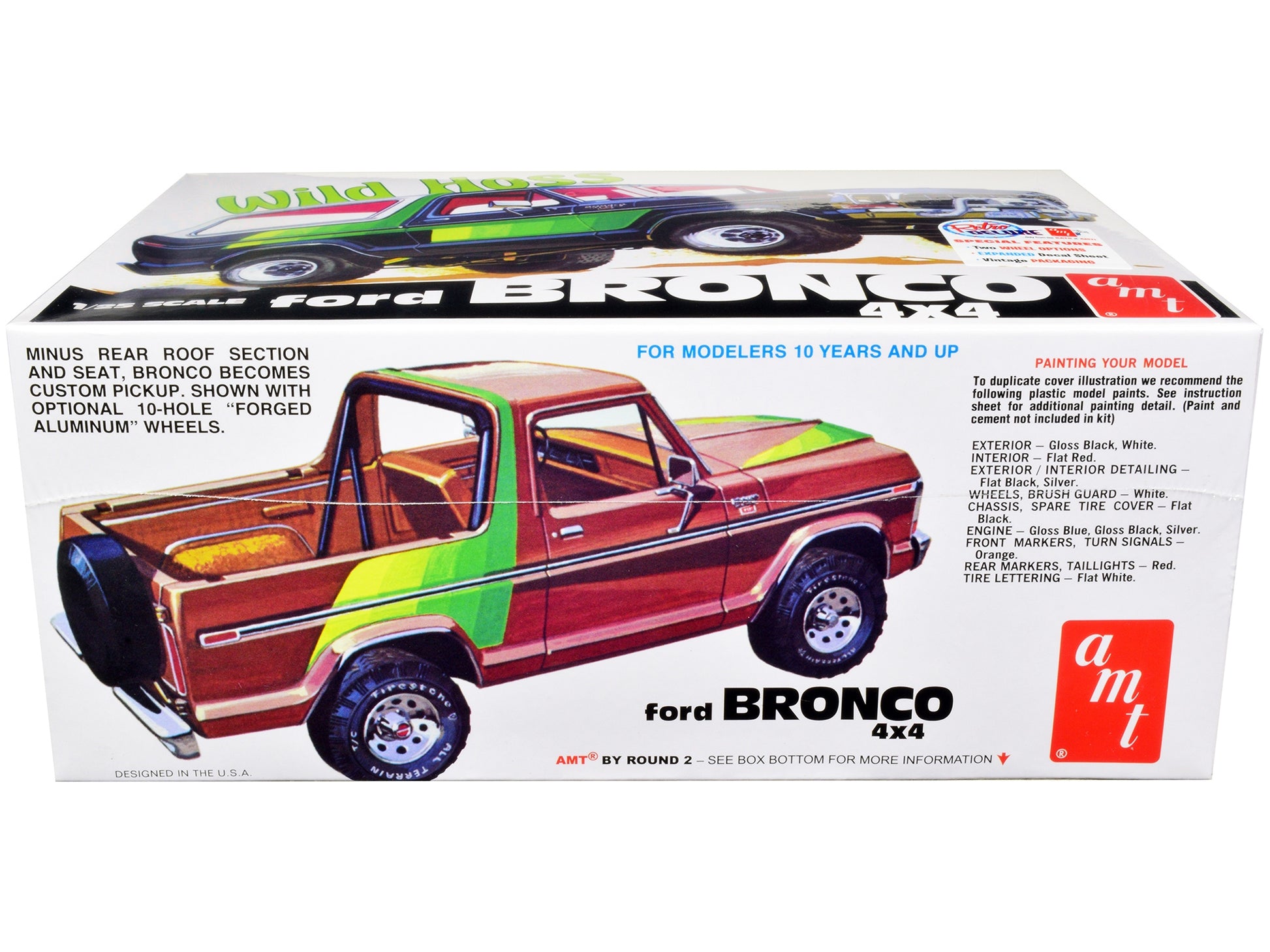 Skill 2 Model Kit Ford Bronco 4X4 "Wild Hoss" 1/25 Scale Model by - Premium Model Kits(To Built) from AMT - Just $63.89! Shop now at Rapidvehicles