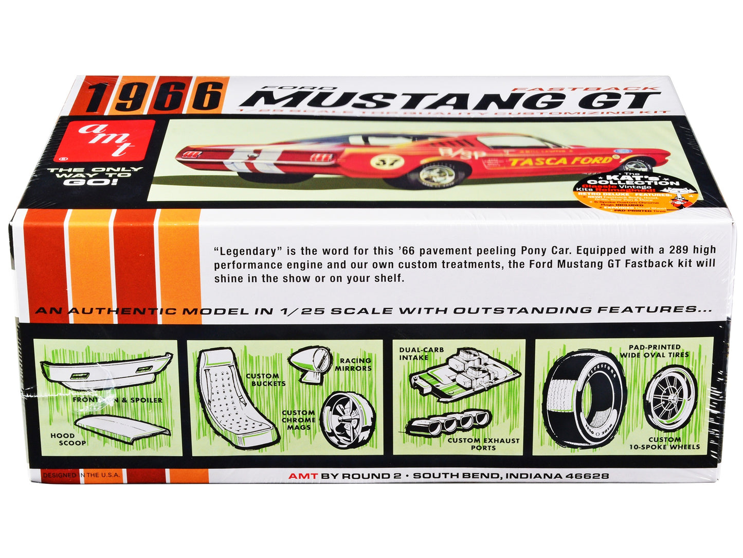 Skill 2 Model Kit 1966 Ford Mustang GT Fastback 1/25 Scale Model - Premium Model Kits(To Built) from AMT - Just $52.64! Shop now at Rapidvehicles