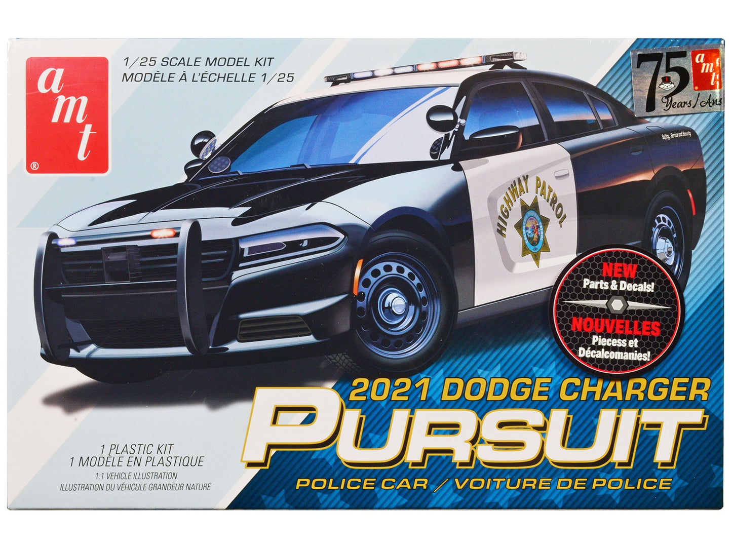 Skill 2 Model Kit 2021 Dodge Charger Pursuit Police Car 1/25