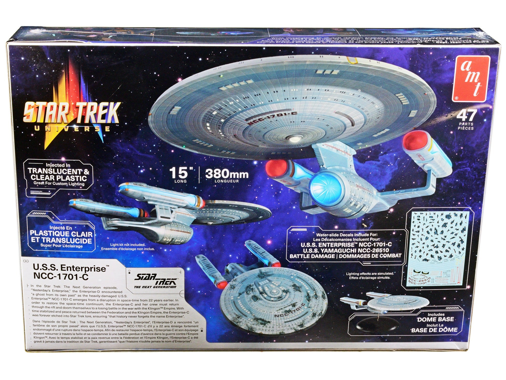 Skill 2 Model Kit U.S.S. Enterprise NCC-1701-C Space Ship "Star Trek: The Next Generation" (1987) TV Series 1/1400 Scale Model by AMT