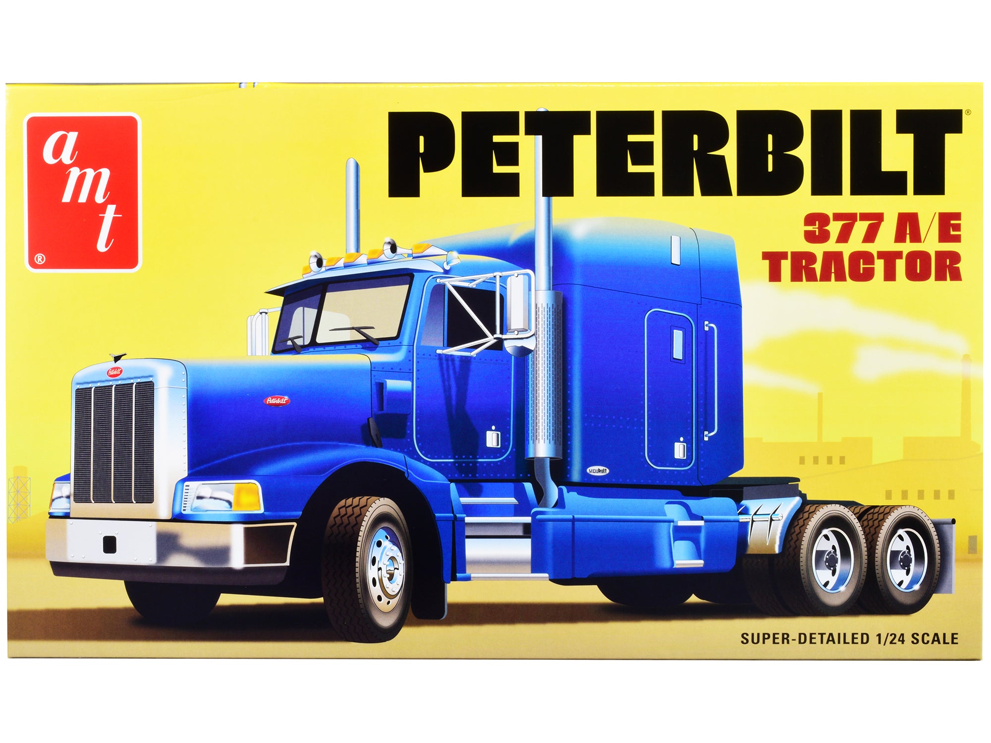 Skill 3 Model Kit Peterbilt 377 A/E Truck Tractor 1/24 Scale Model by AMT free shipping USA