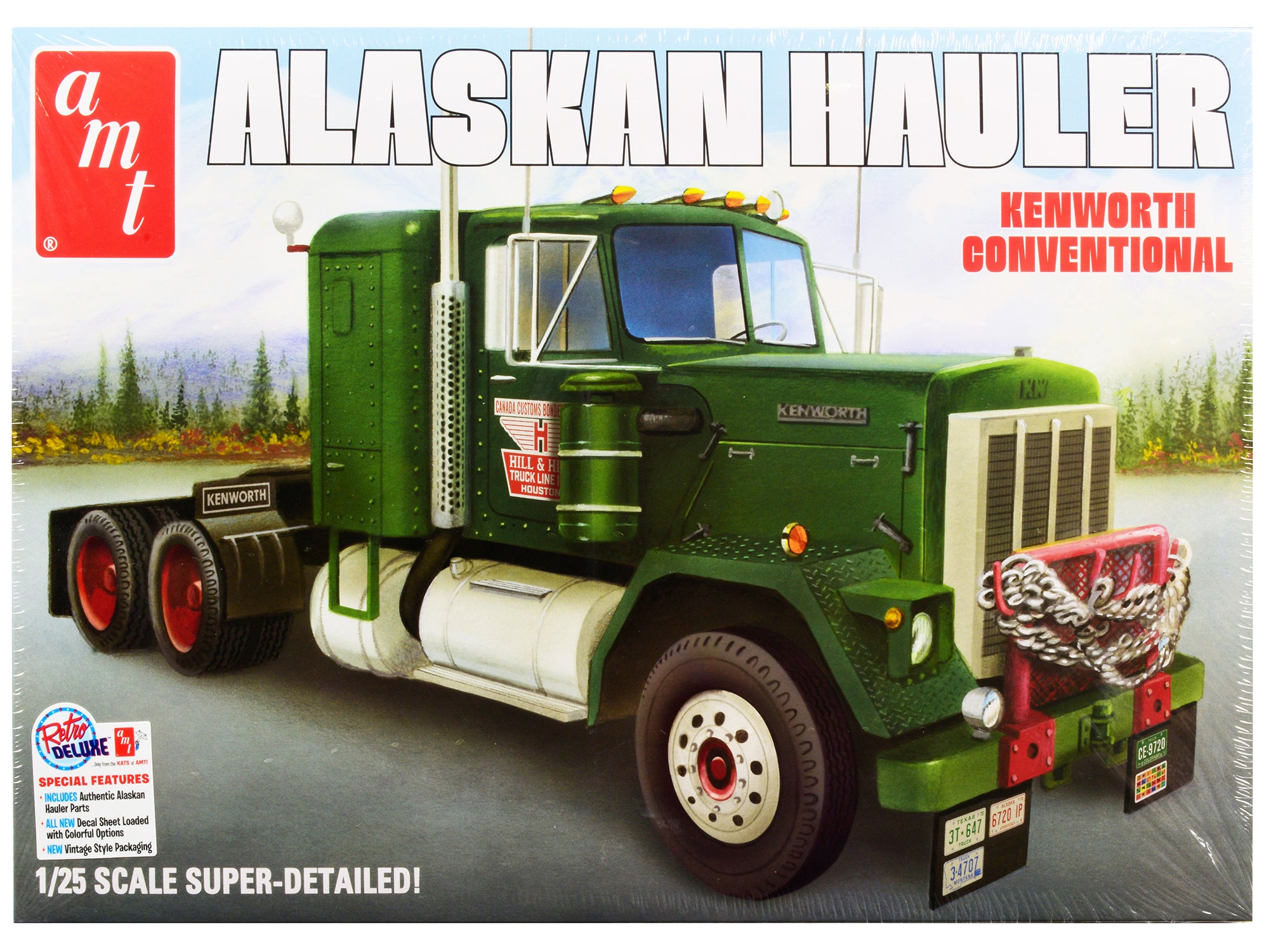 Skill 3 Model Kit Kenworth Conventional Tractor "Alaskan Hauler" 1/25 Scale Model by AMT free shipping USA