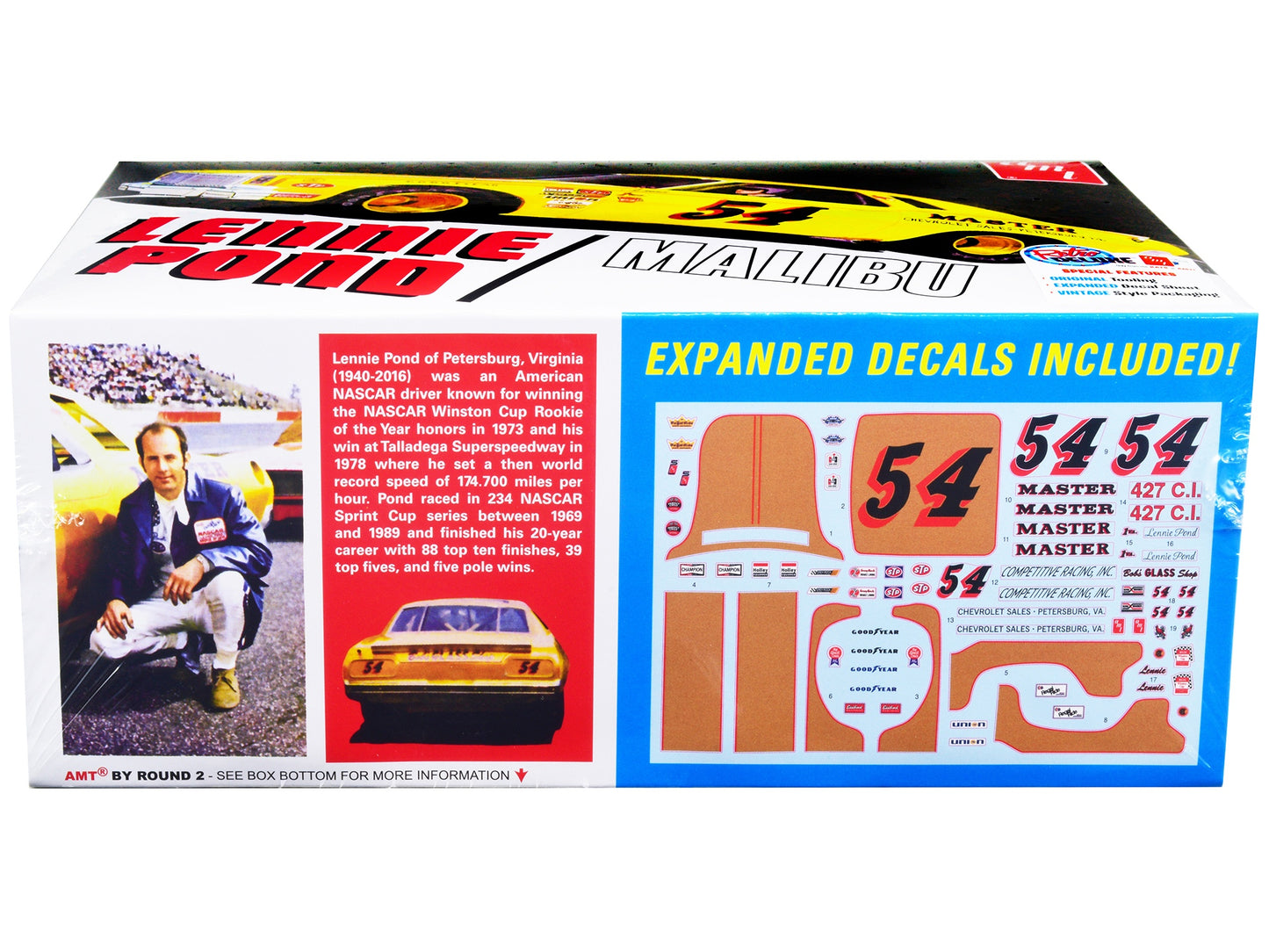 Skill 2 Model Kit 1974 Chevrolet Malibu Stock Car #54 Lennie Pond - Premium Model Kits(To Built) from AMT - Just $61.19! Shop now at Rapidvehicles