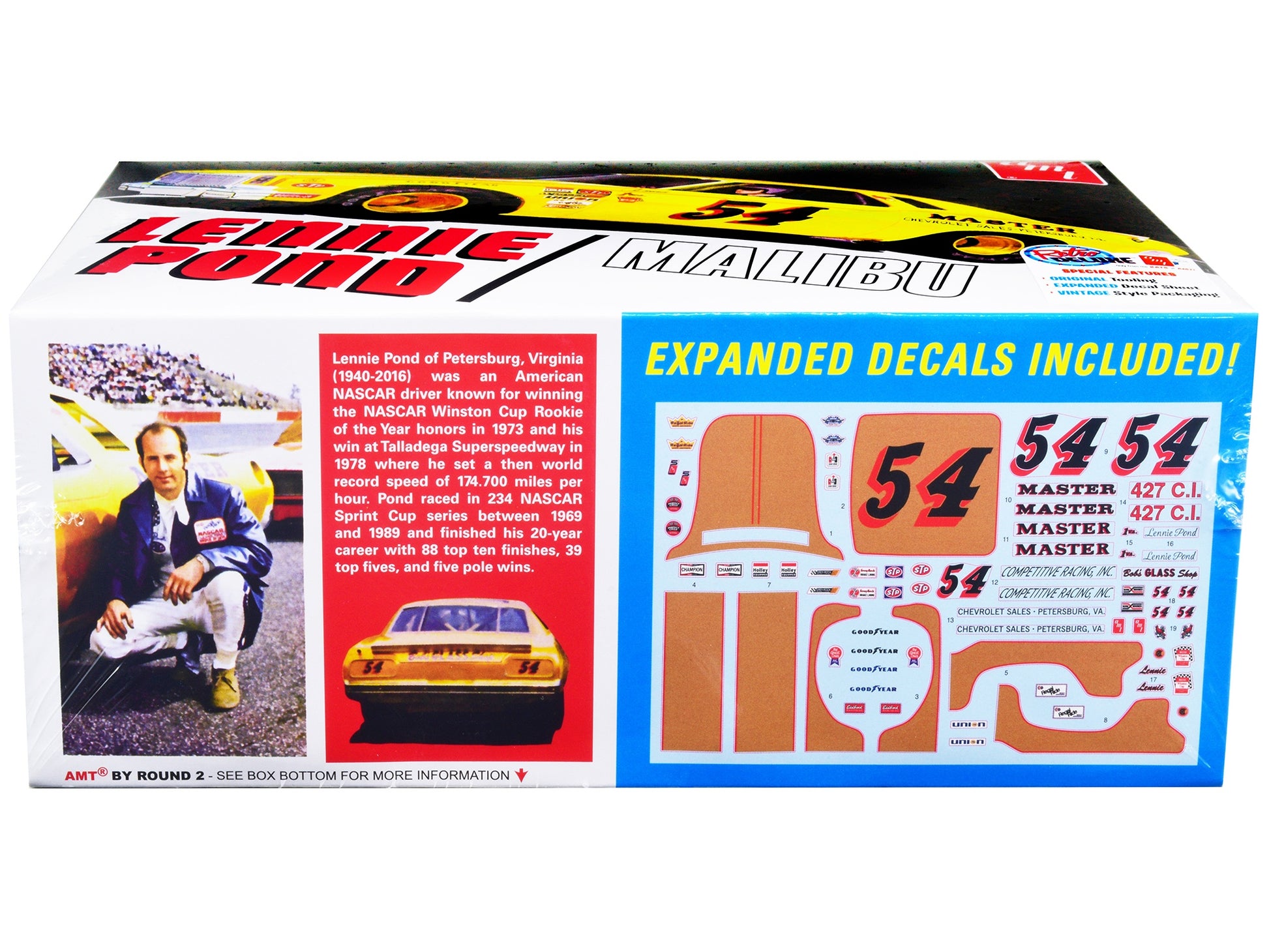 Skill 2 Model Kit 1974 Chevrolet Malibu Stock Car #54 Lennie Pond - Premium Model Kits(To Built) from AMT - Just $61.19! Shop now at Rapidvehicles