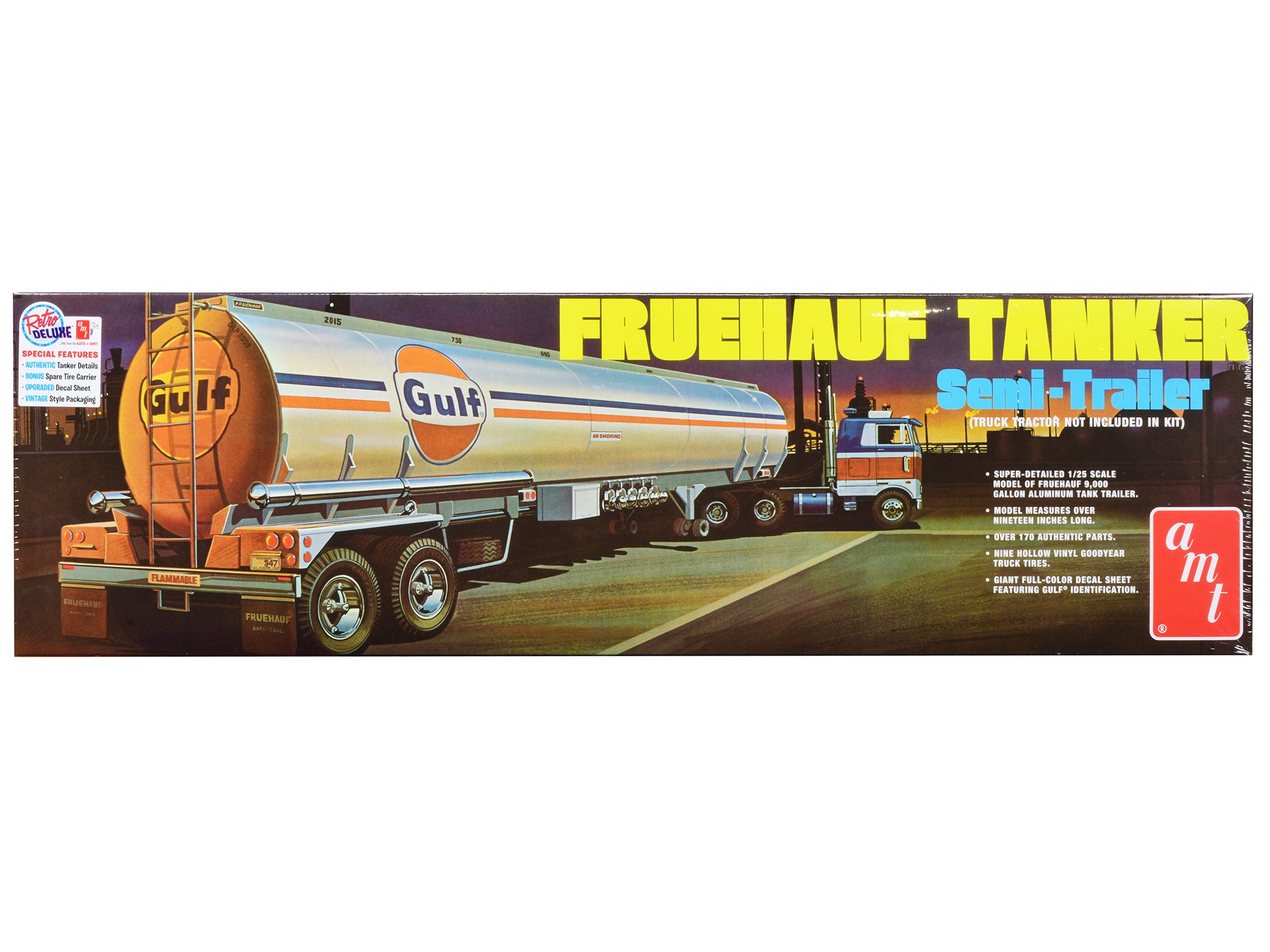 Skill 3 Model Kit Fruehauf Tanker Trailer "Gulf Oil" 1/25 Scale Model by AMT free shipping USA
