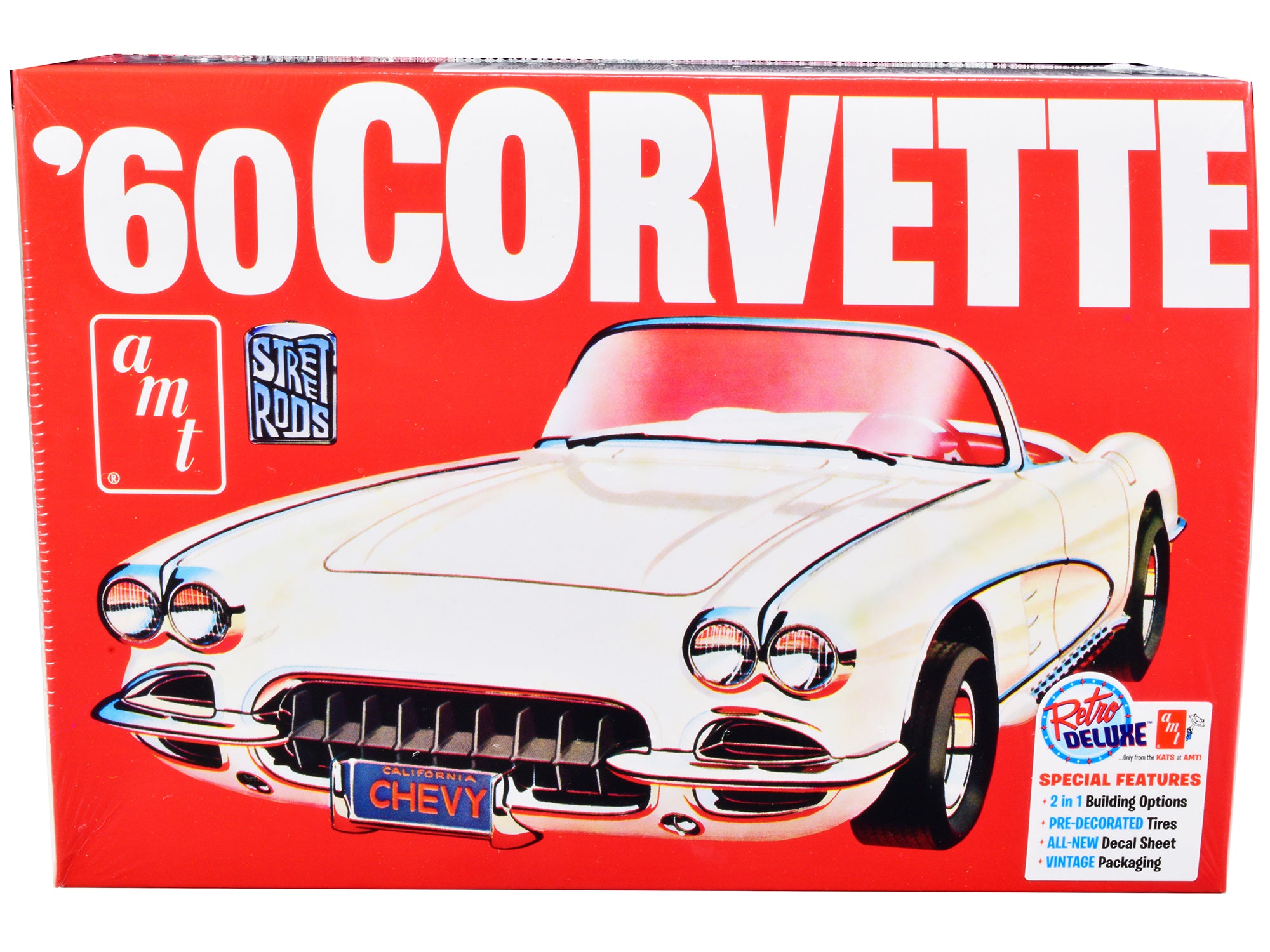 Skill 2 Model Kit 1960 Chevrolet Corvette "Street Rods" 1/25 Scale Model by AMT free shipping USA