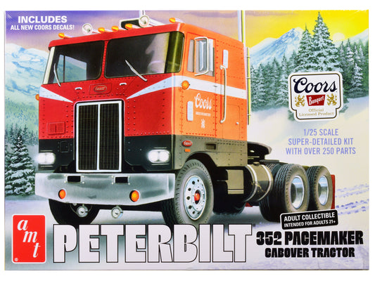 Skill 3 Model Kit Peterbilt 352 Pacemaker Cabover Tractor "Coors" 1/25 Scale Model by AMT free shipping USA