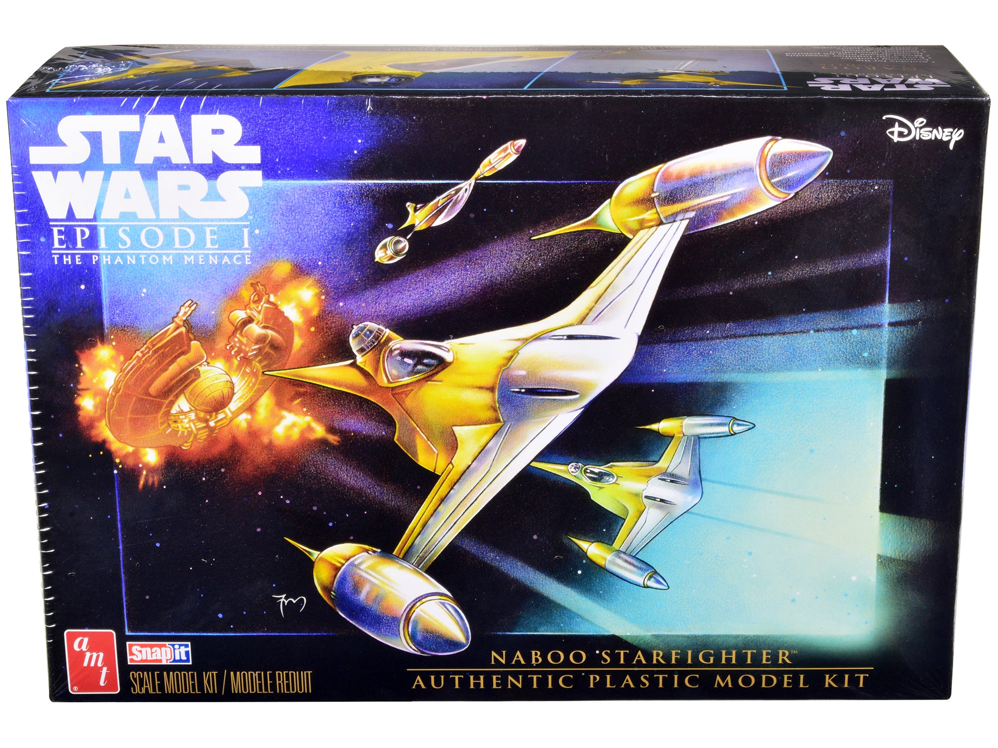 Skill 2 Model Kit Naboo Starfighter Spaceship "Star Wars: Episode I - The Phantom Menace" (1999) Movie 1/48 Scale Model by AMT free shipping USA
