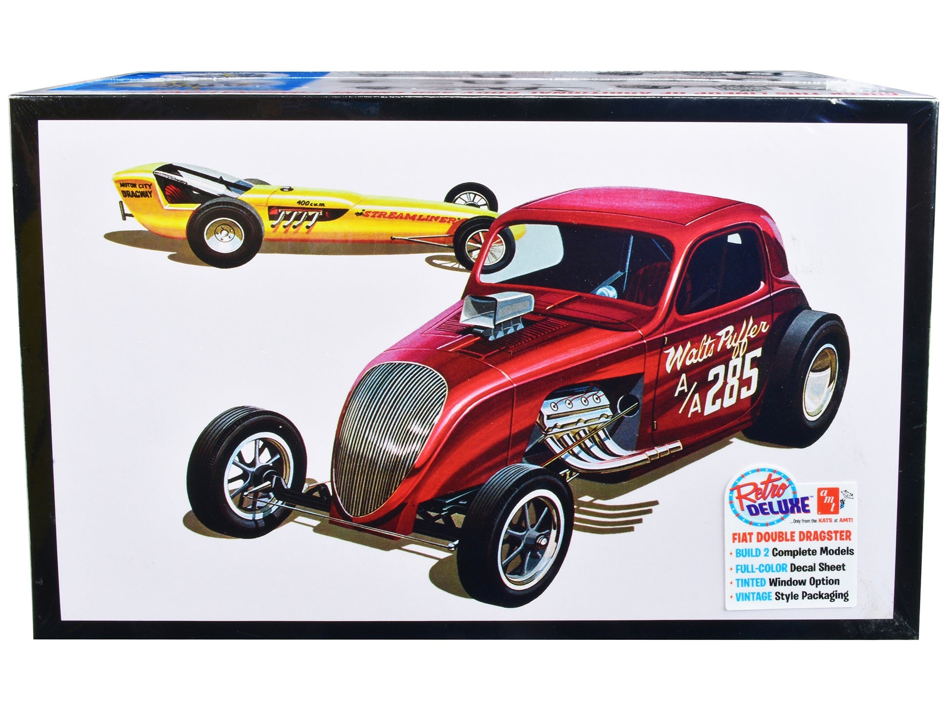 Skill 2 Model Kit Fiat Double Dragster Set of 2 Kits 1/25 Scale - Premium Model Kits(To Built) from AMT - Just $63.89! Shop now at Rapidvehicles