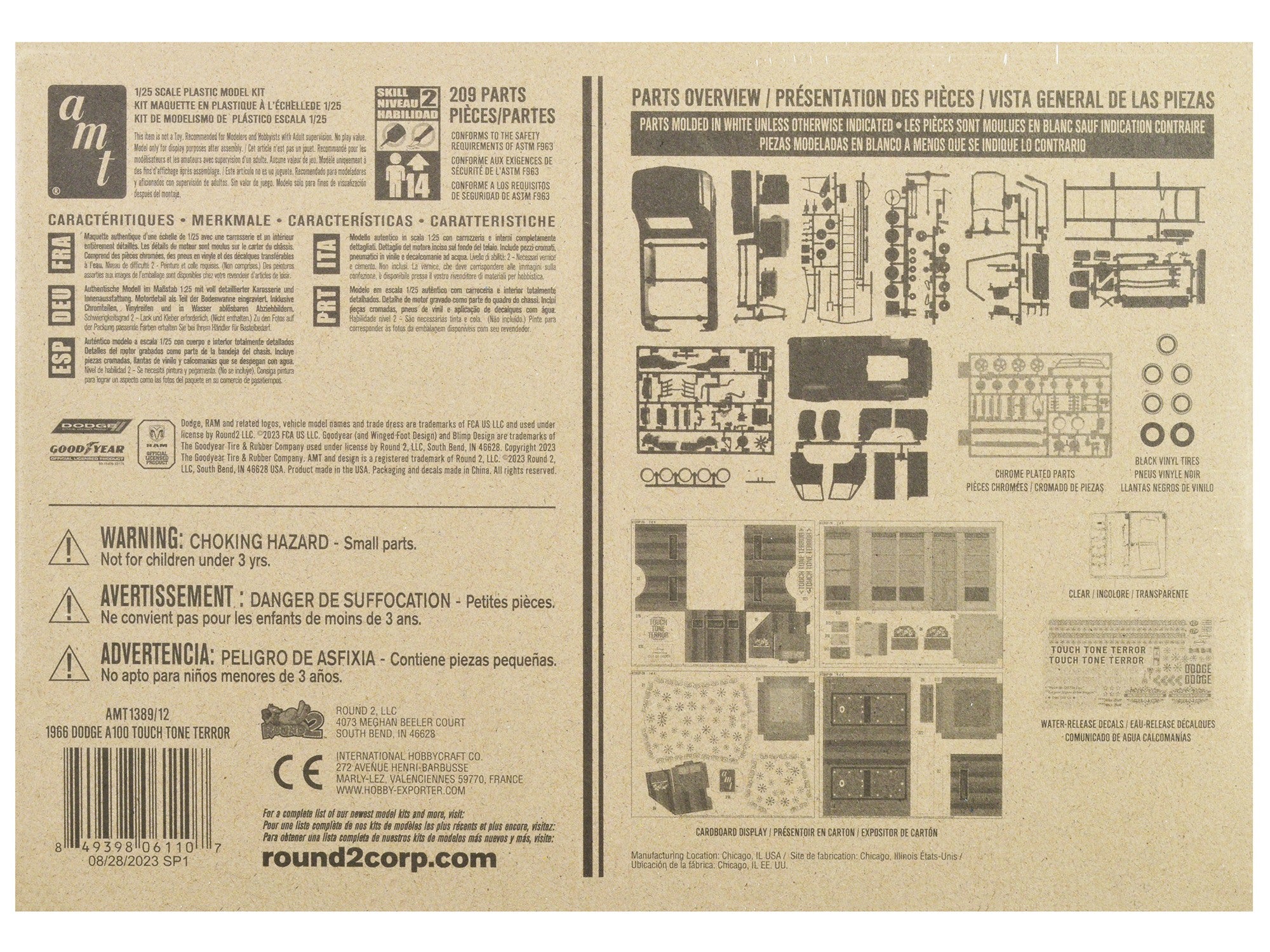 Skill 2 Model Kit 1966 Dodge A100 Pickup Truck "Touch Tone Terror" with Cardboard Accessories 1/25 Scale Model by AMT - Premium Model Kits(To Built) from AMT - Just $51.99! Shop now at Rapidvehicles