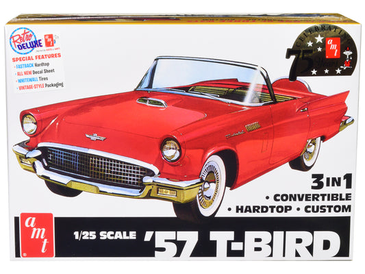 Skill 2 Model Kit 1957 Ford Thunderbird 3-in-1 Kit 1/25 Scale Model by AMT free shipping USA