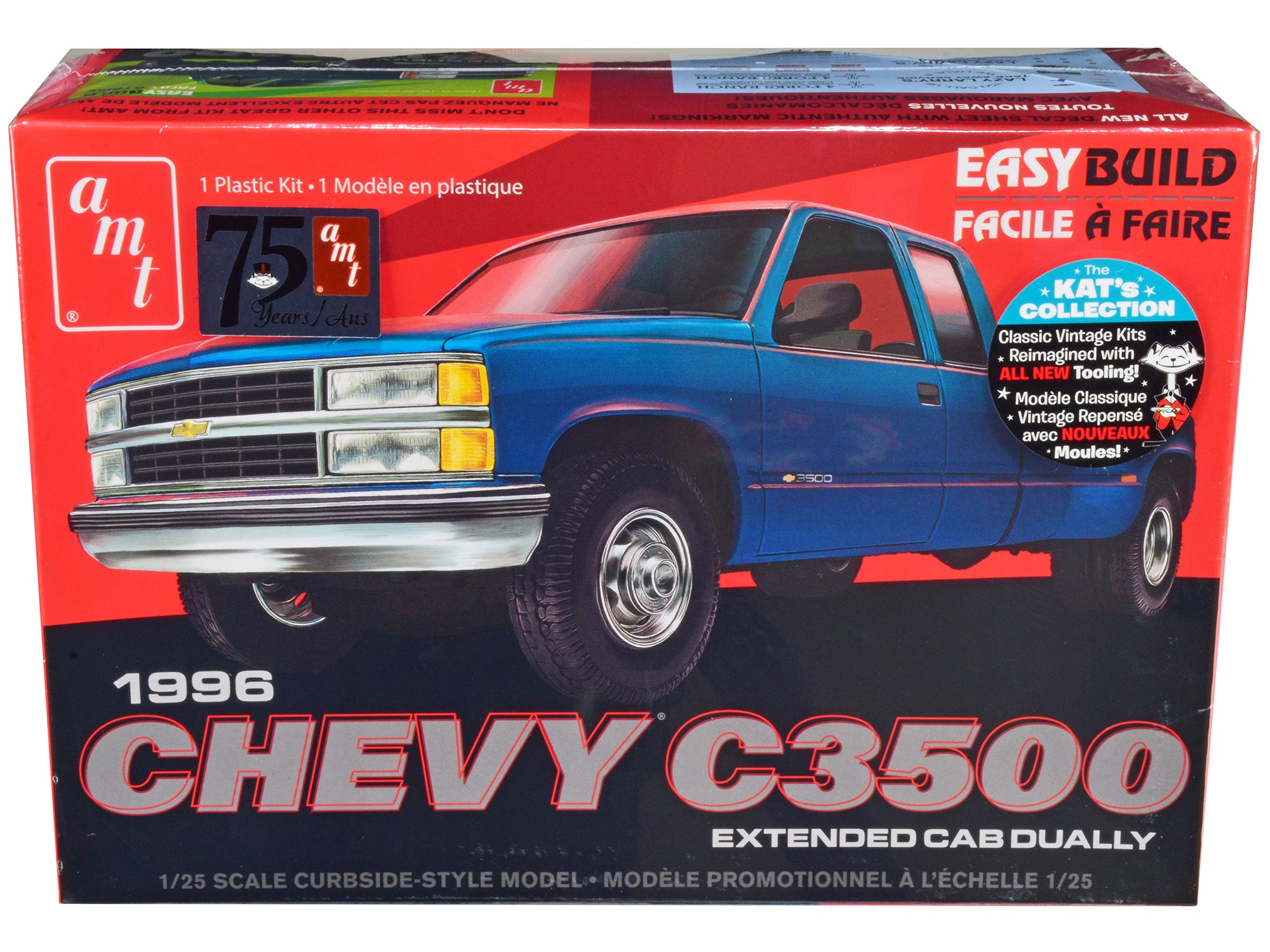 Skill 2 Model Kit 1996 Chevrolet C3500 Extended Cab Dually Pickup Truck "Easy Build" 1/25 Scale Model by AMT free shipping USA