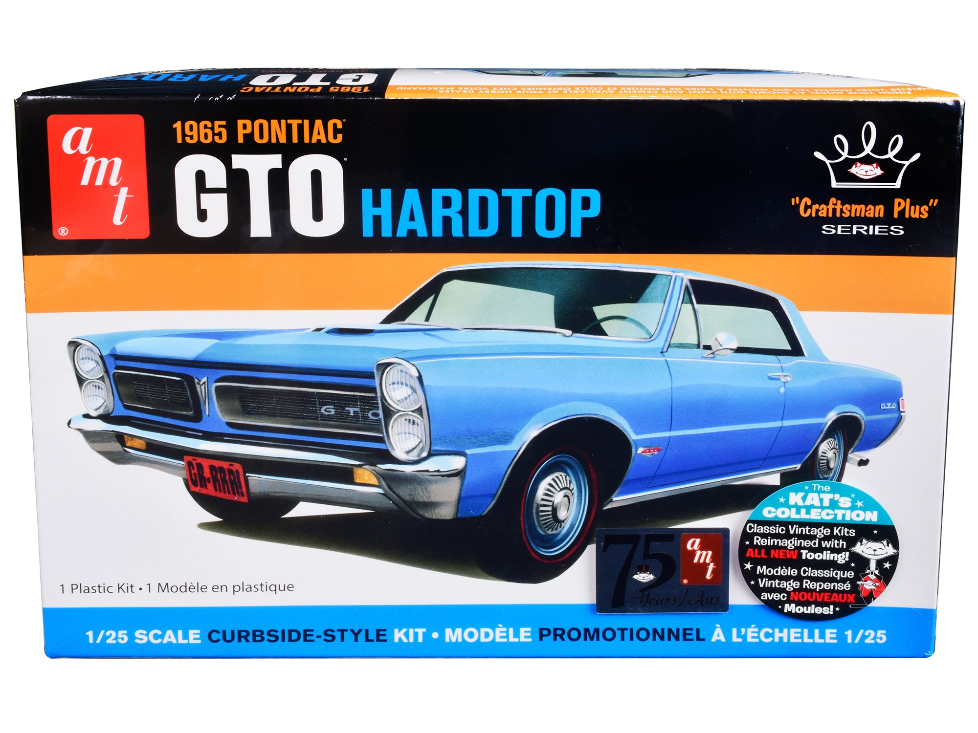 Skill 2 Model Kit 1965 Pontiac GTO Hardtop "Craftsman Plus" Series 1/25 Scale Model by AMT free shipping USA