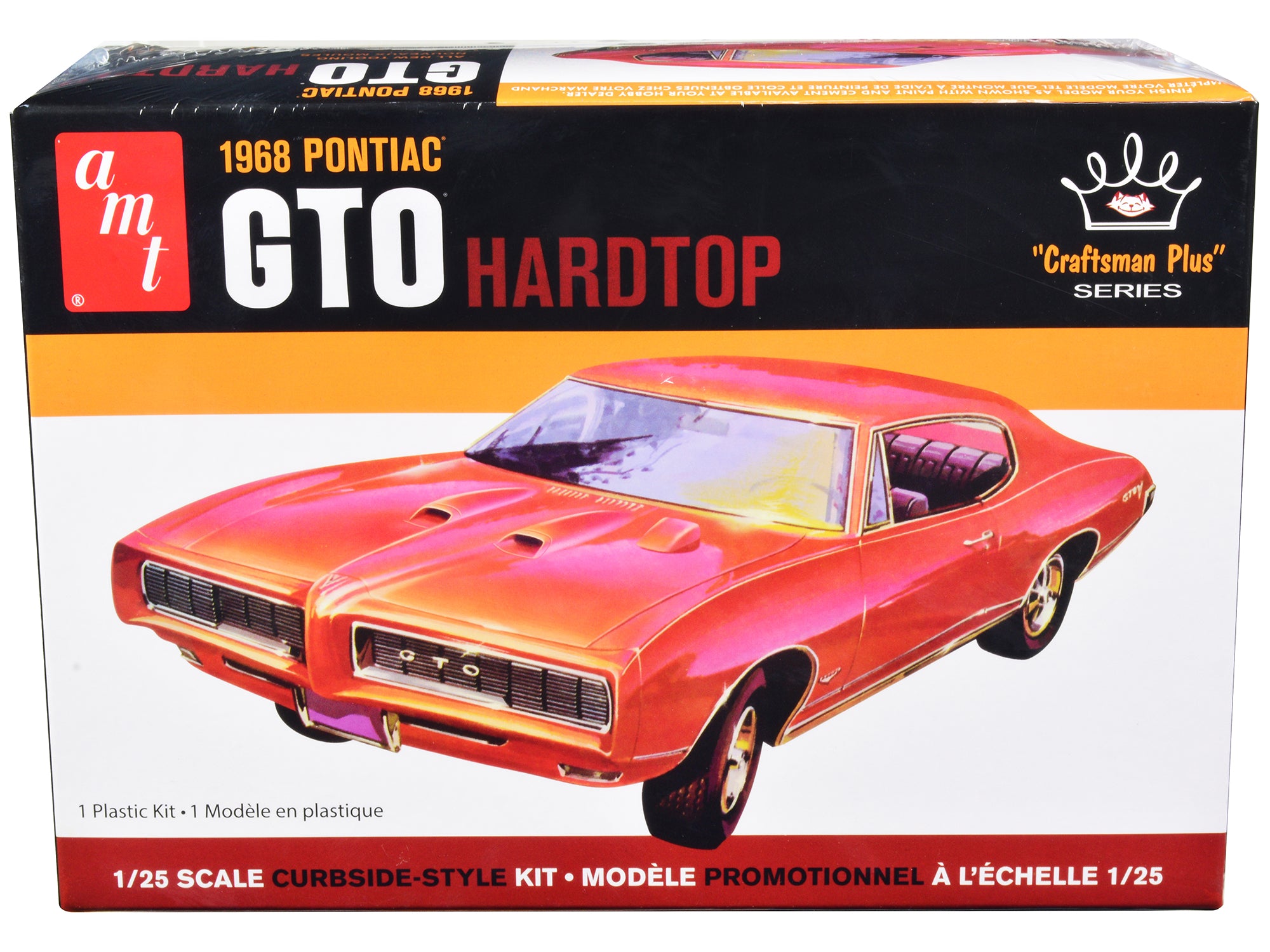 Skill 2 Model Kit 1968 Pontiac GTO Hardtop "Craftsman Plus" Series 1/25 Scale Model by AMT free shipping USA