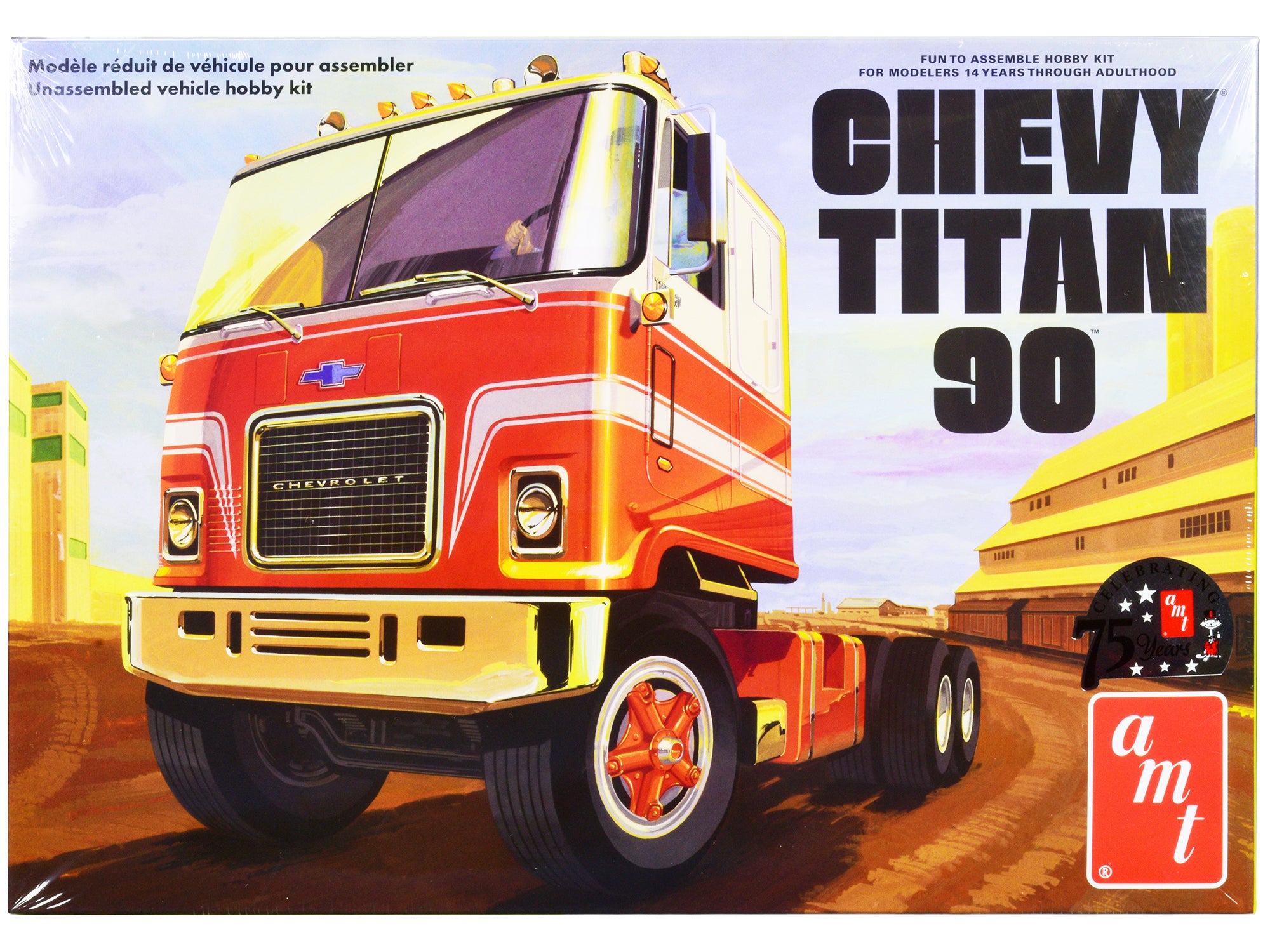 Skill 3 Model Kit Chevrolet Titan 90 Tractor Truck 1/25 Scale Model by AMT free shipping USA