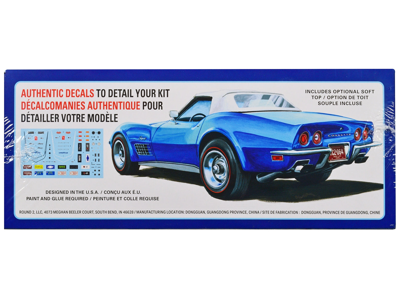 Skill 2 Model Kit 1972 Chevrolet Corvette Roadster 1/25 Scale Model by AMT - Premium Chevrolet Models from AMT - Just $55.92! Shop now at Rapidvehicles