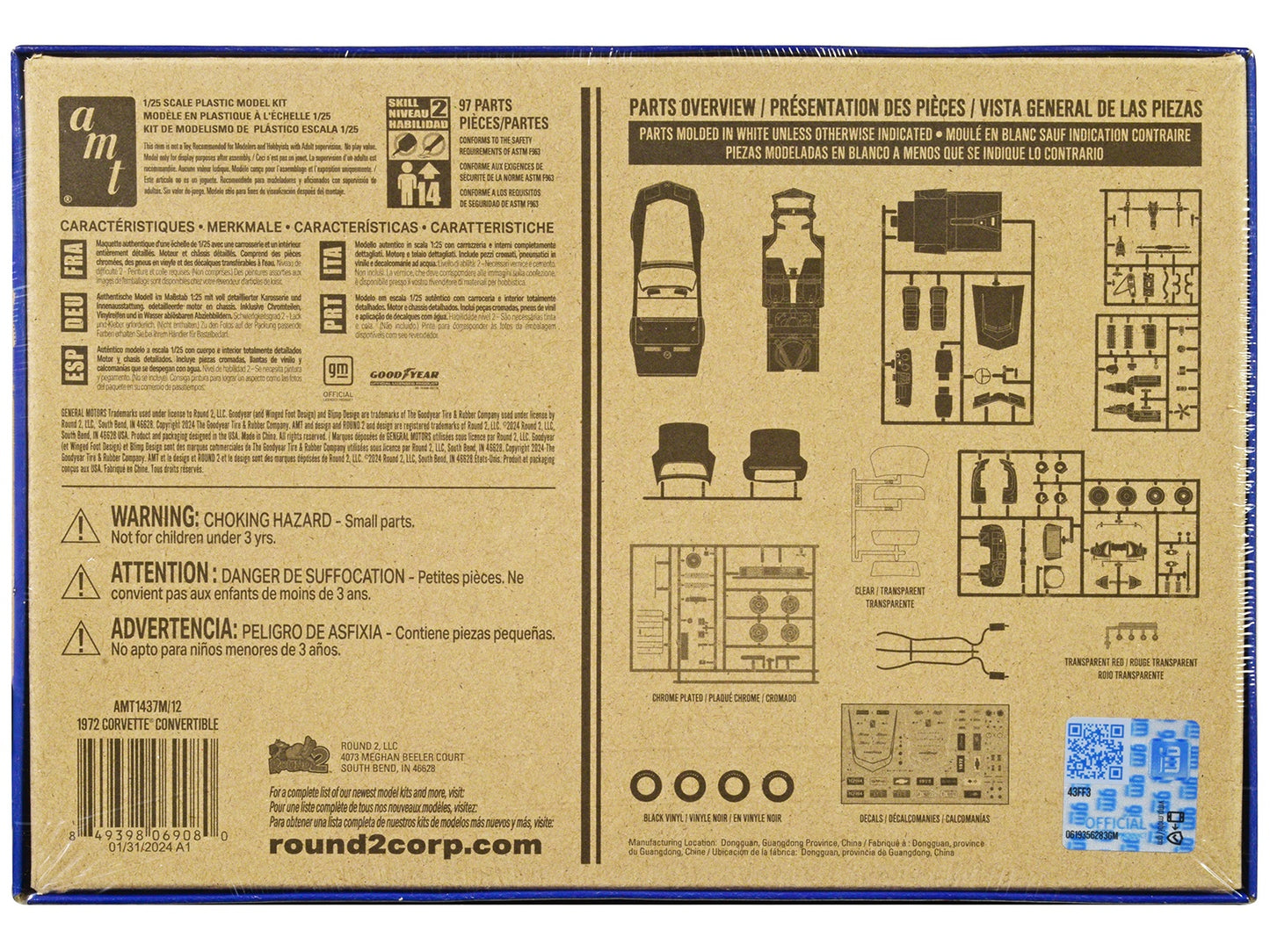 Skill 2 Model Kit 1972 Chevrolet Corvette Roadster 1/25 Scale - Premium Chevrolet Models from AMT - Just $61.19! Shop now at Rapidvehicles