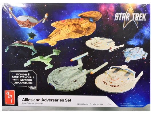Skill 2 Model Kit Allies and Adversaries Space Ship Set "Star Trek" Franchise 1/2500 Scale Model by AMT free shipping USA