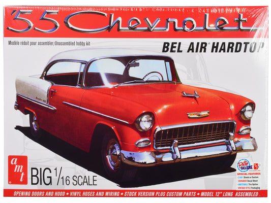 Skill 3 Model Kit 1955 Chevrolet Bel Air Hardtop 1/16 Scale Model by AMT free shipping USA
