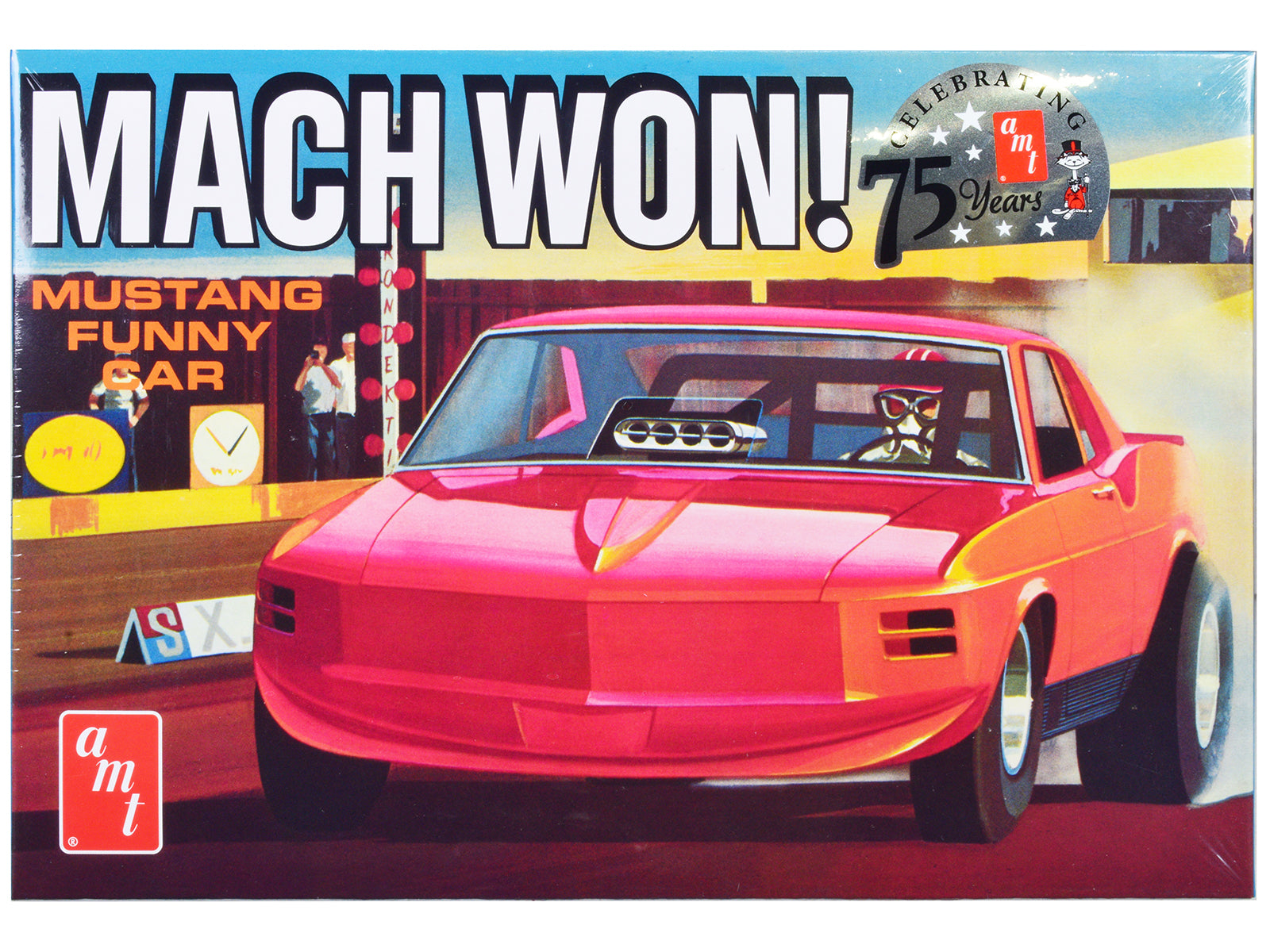 Skill 3 Model Kit 1970 Ford Mustang Funny Car "Mach Won" 1/25 Scale Model by AMT free shipping USA
